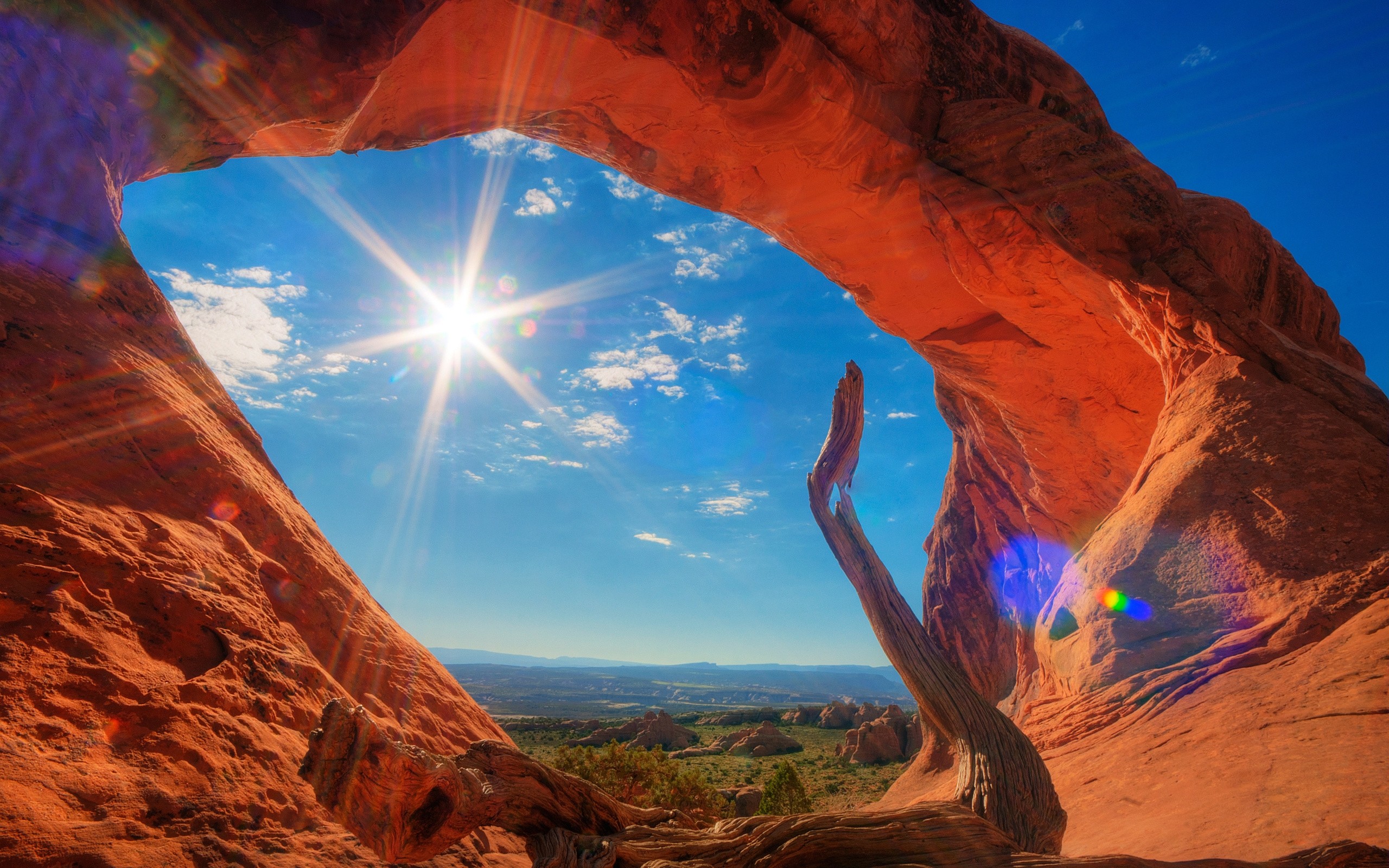 General 2560x1600 desert sky Arches National Park Utah rock formation landscape USA rocks nature Sun