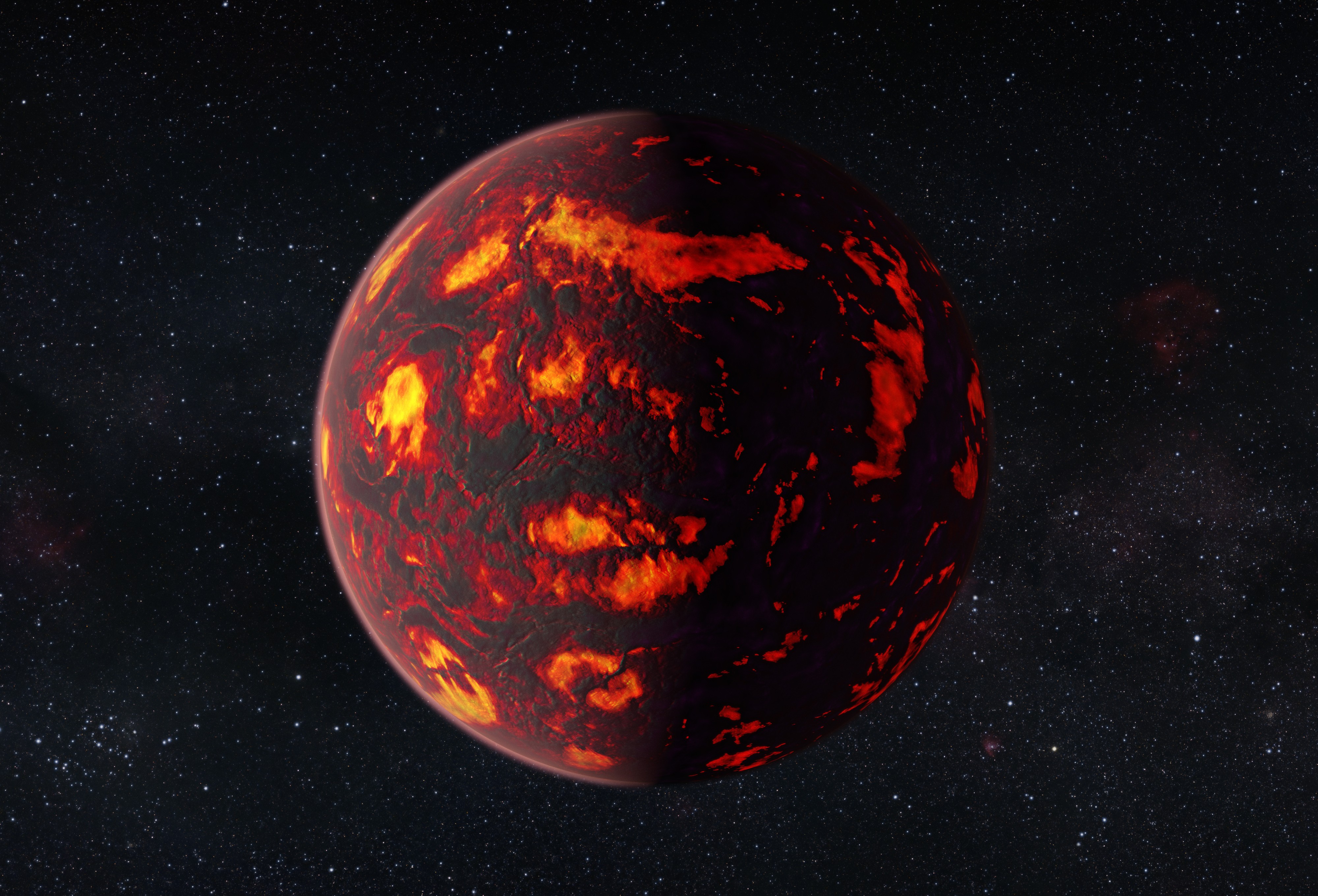 General 4000x2720 space universe planet exoplanet burning stars red