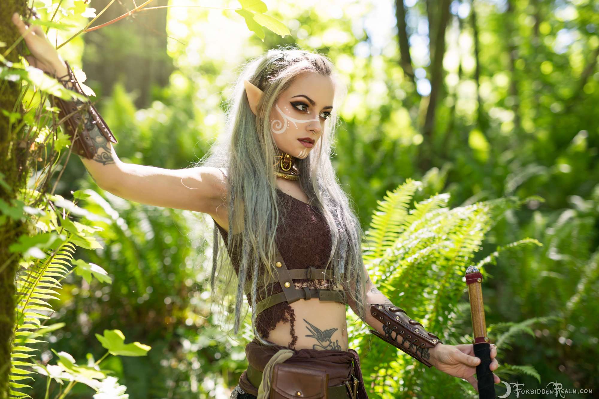 People 2000x1333 Genevieve women outdoors wood elves ForbiddenRealm tattoo cosplay women elves