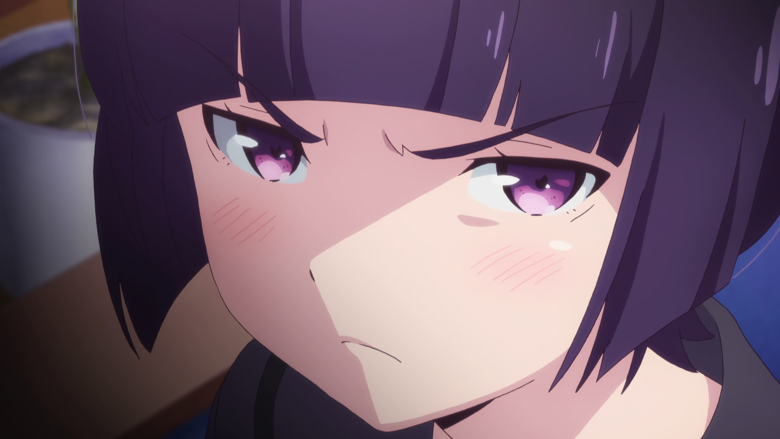 Anime 3072x1728 Eromanga-sensei Senju Muramasa purple eyes angry face purple hair anime girls anime