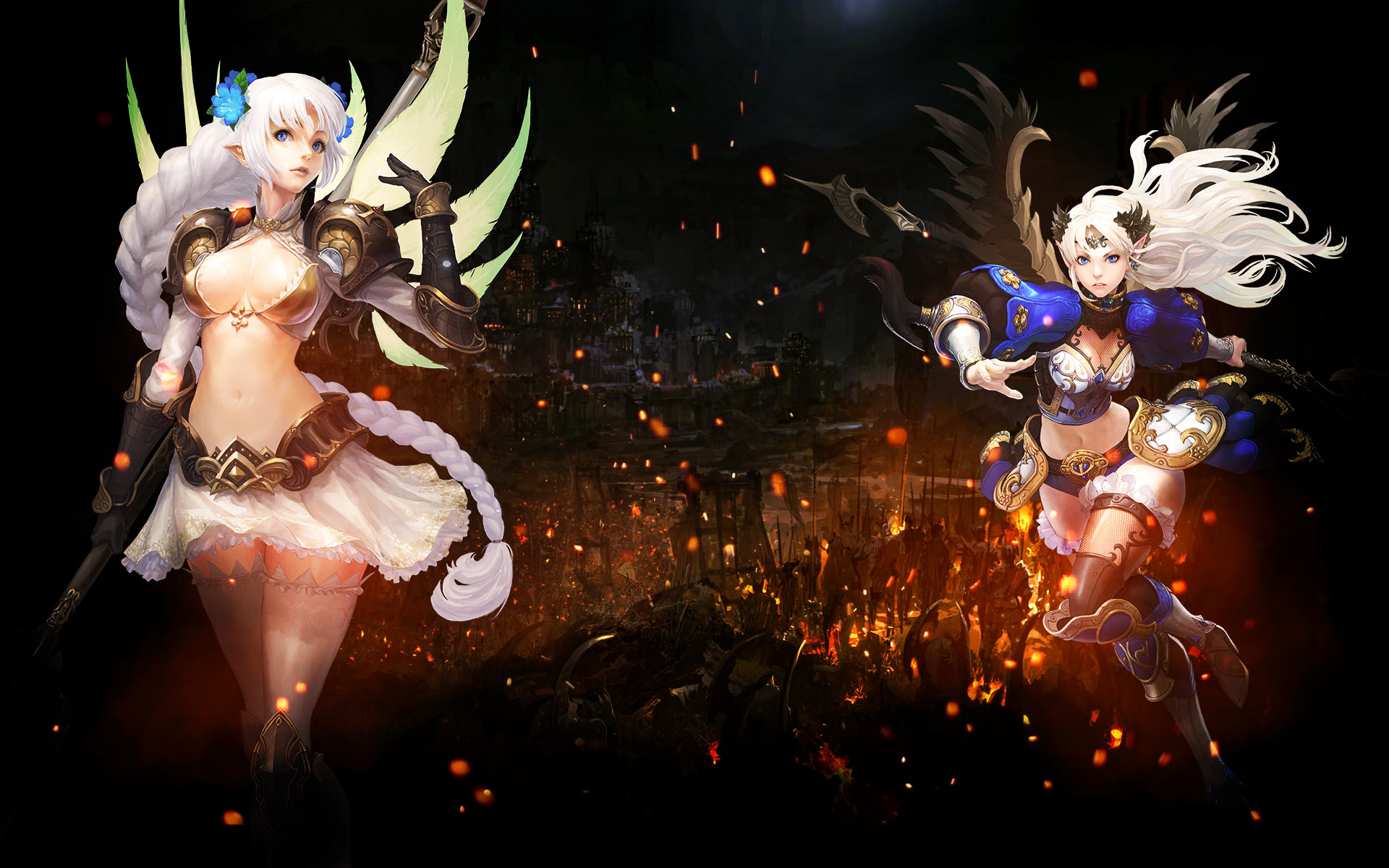Anime 1920x1200 guardian girls anime girl with wings anime white hair Games Workshop