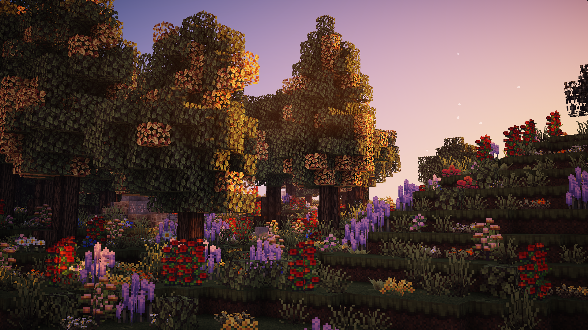 General 1920x1080 Minecraft video game art video games trees flowers plants PC gaming screen shot