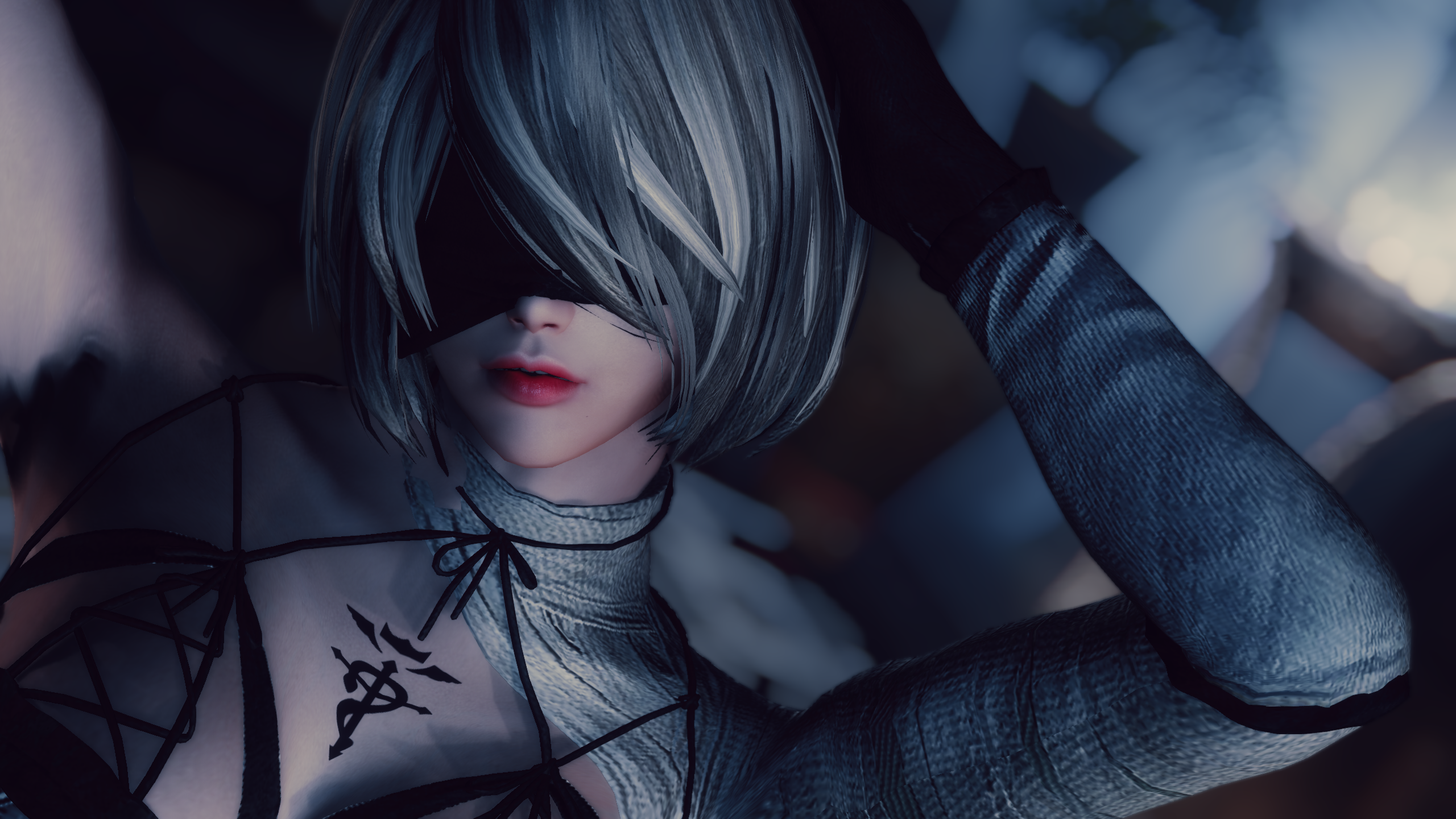 General 2560x1440 2B (Nier: Automata) Nier: Automata blindfold red lipstick video game girls women video game characters video games Platinum games