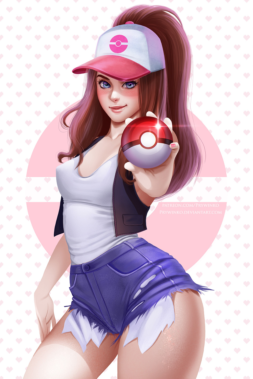 Anime 1000x1500 Prywinko Pokémon perky breasts Hilda (Pokémon)