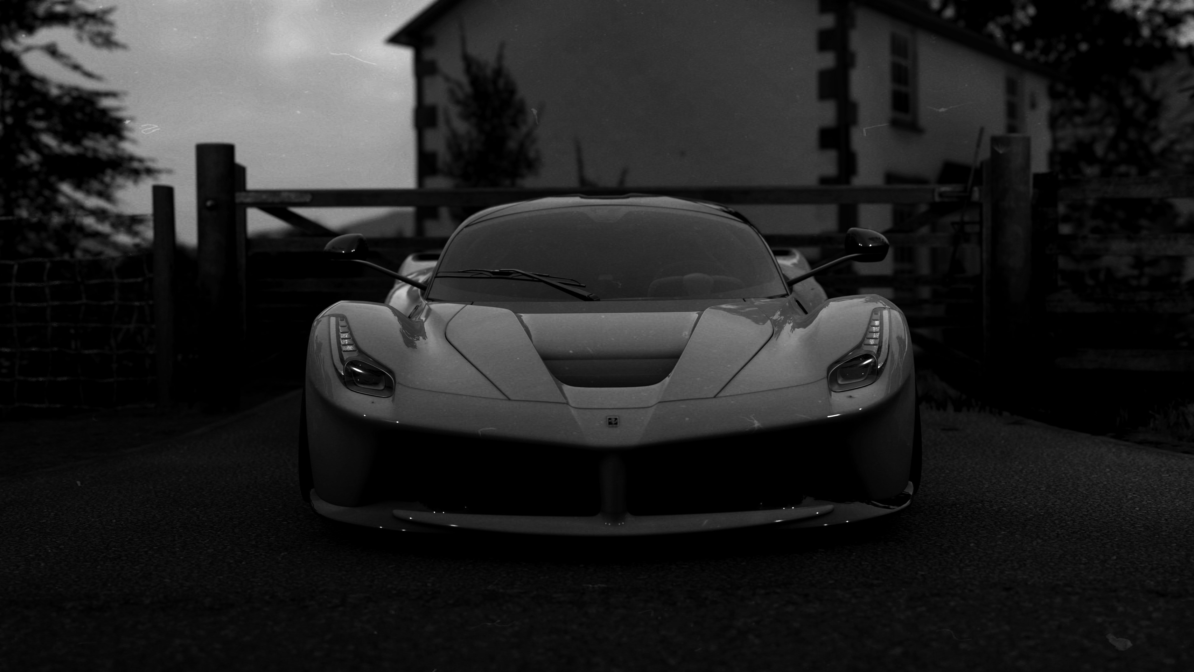 General 3840x2160 Ferrari LaFerrari Forza Horizon 4 car Ferrari vehicle monochrome video games frontal view