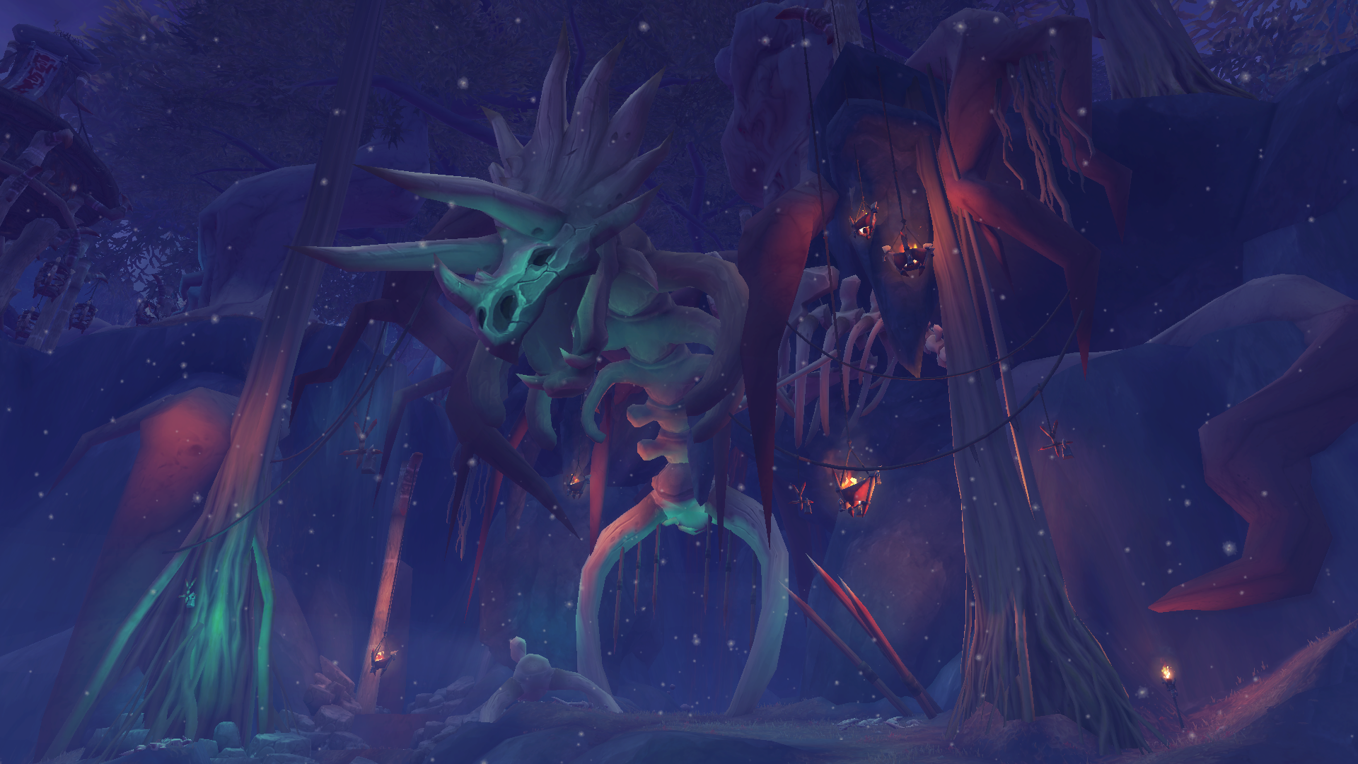 General 1920x1080 World of Warcraft: Battle for Azeroth Nazmir bones fantasy art cave trees