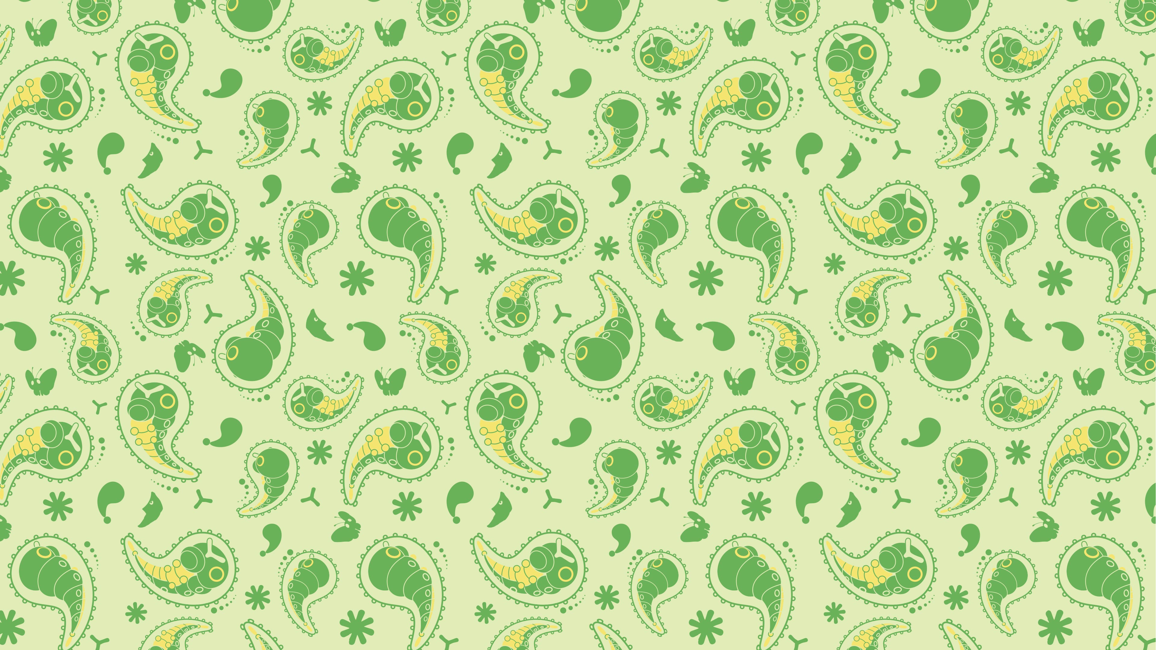 General 3840x2160 Pokémon pattern green background simple background