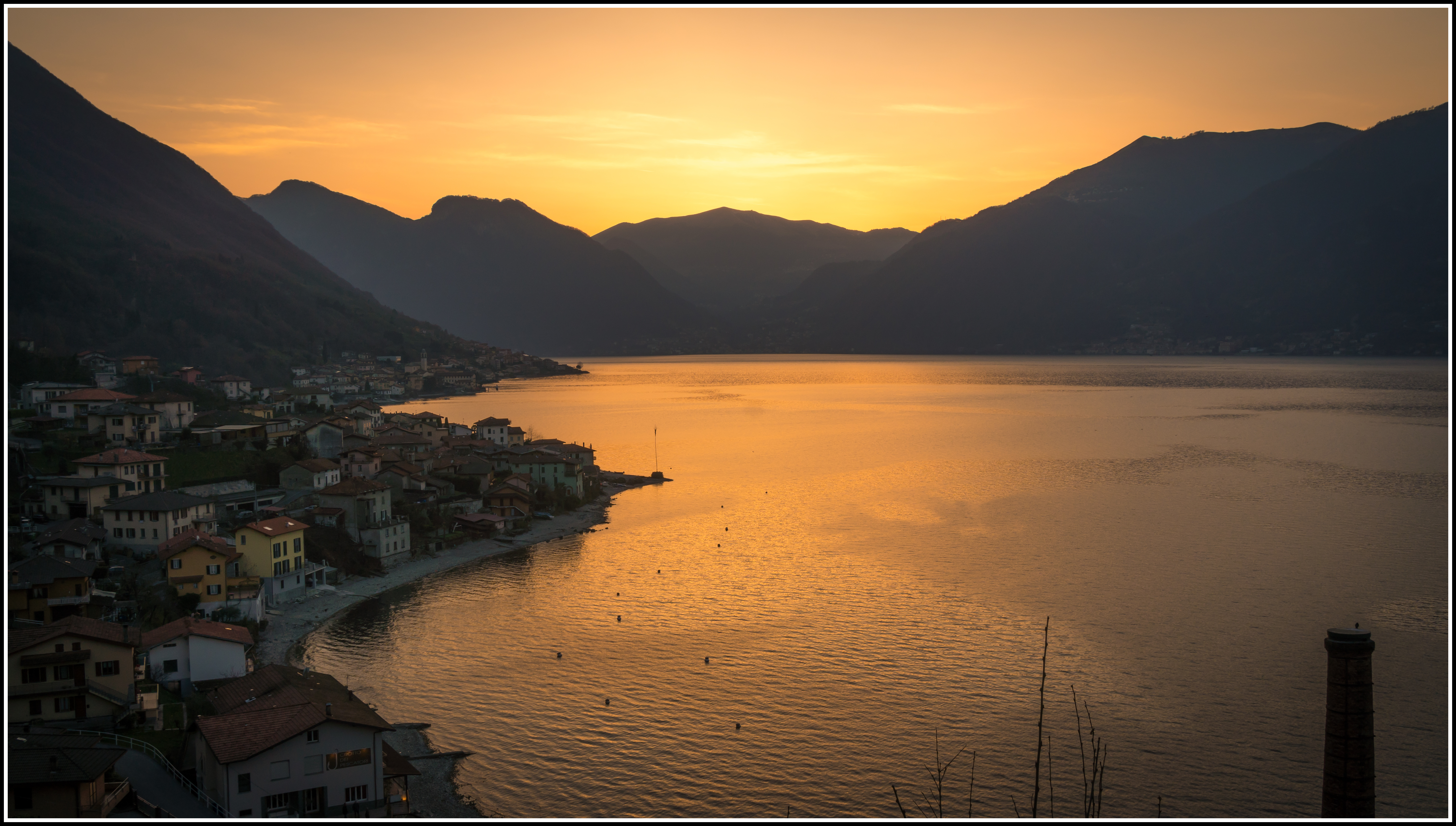 General 5648x3203 Italy Lake Como sunset nature sunlight lake