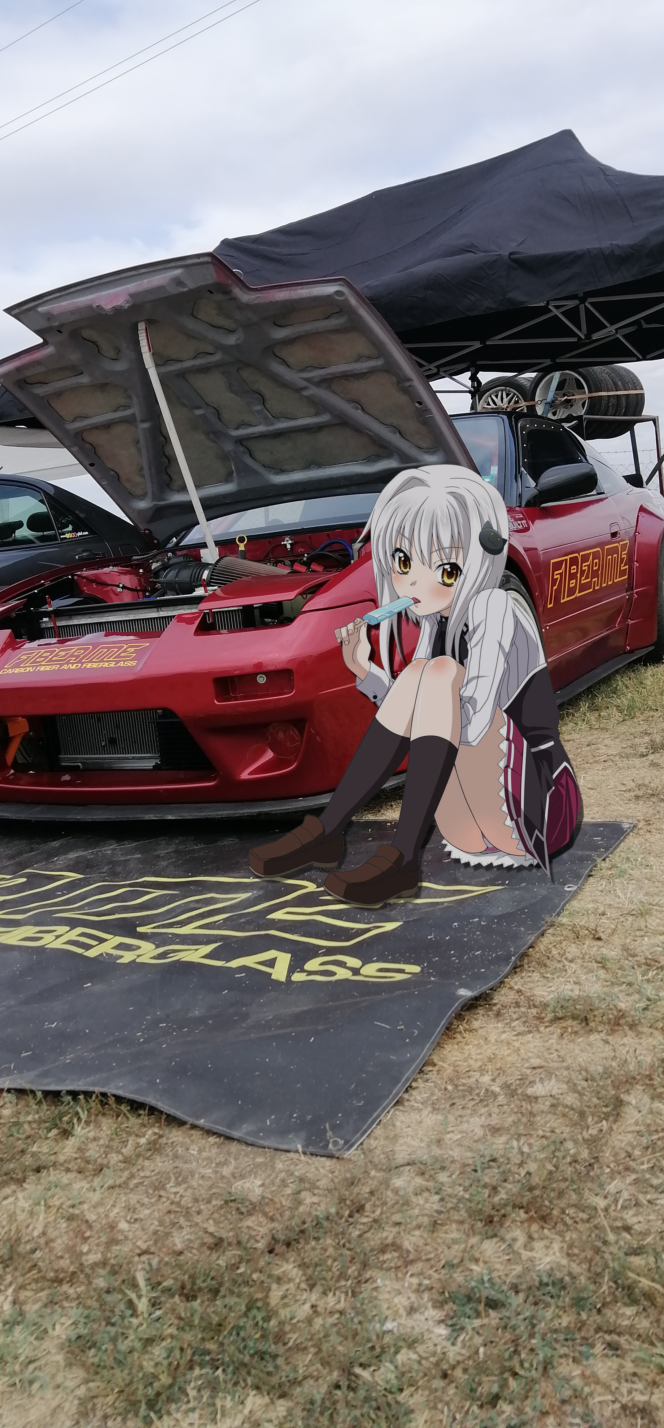 Anime 2144x4608 jdmxanime Japanese cars Toujou Koneko anime girls car popsicle animeirl Nissan 180SX Nissan