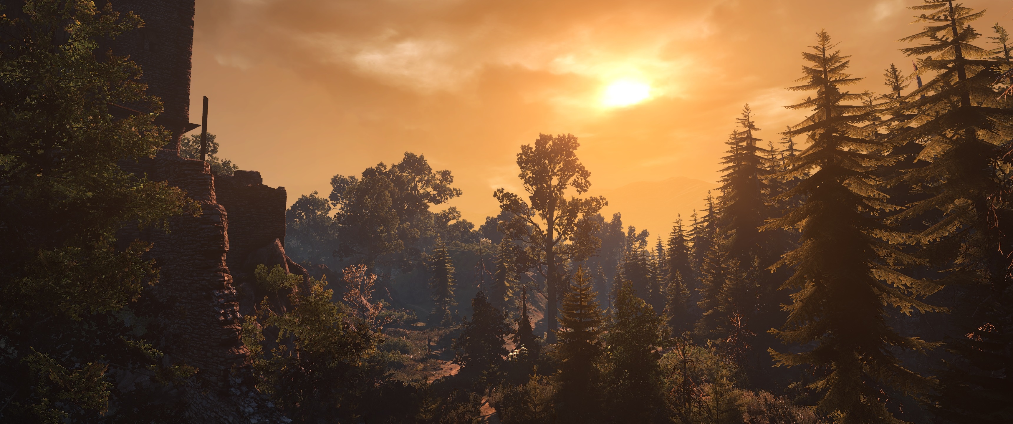 General 3440x1440 The Witcher 3: Wild Hunt video games Geralt of Rivia sunset CD Projekt RED