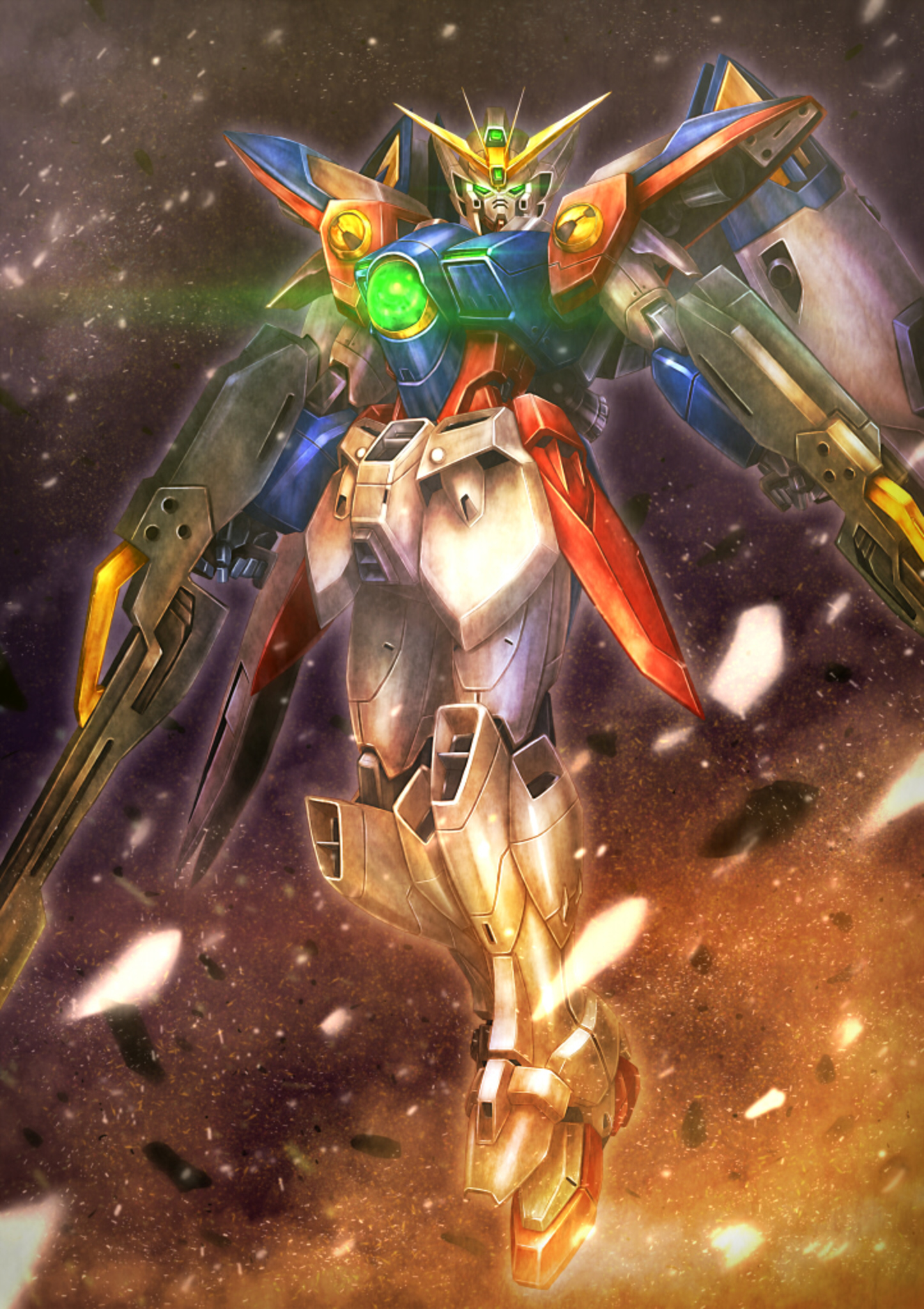 Anime 1446x2046 anime mechs Gundam Mobile Suit Gundam Wing Super Robot Taisen Wing Gundam Zero artwork digital art fan art