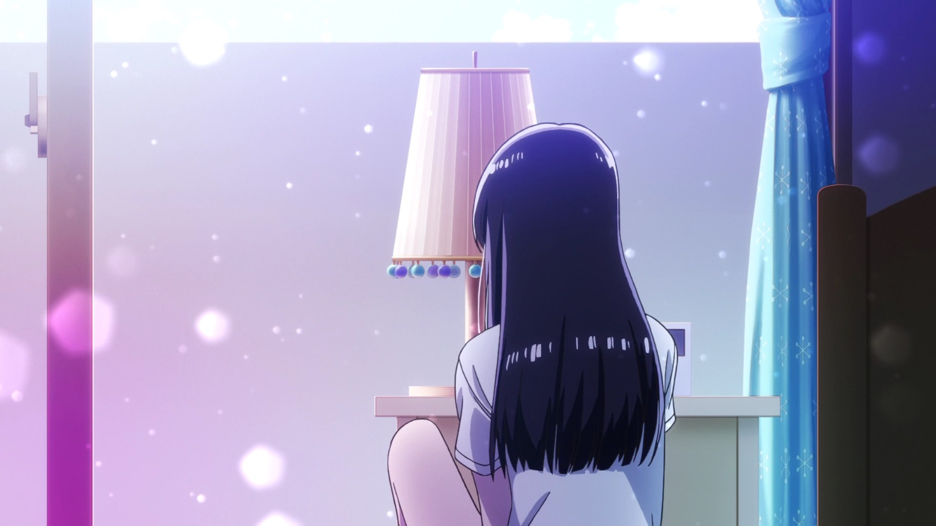 Anime 1920x1080 After the Rain anime anime girls dark hair long hair women indoors