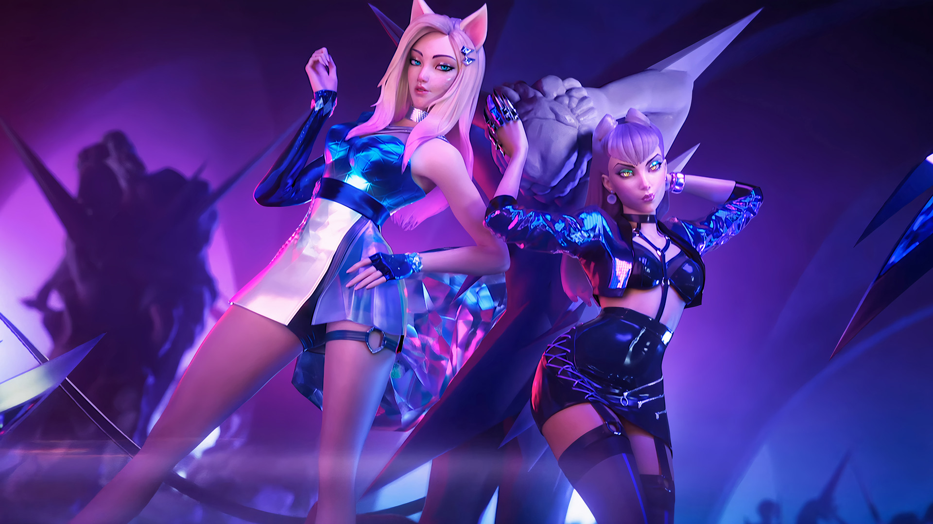 General 1920x1080 League of Legends K/DA Riot Games Ahri (League of Legends) Evelynn (League of Legends) video game girls video game characters