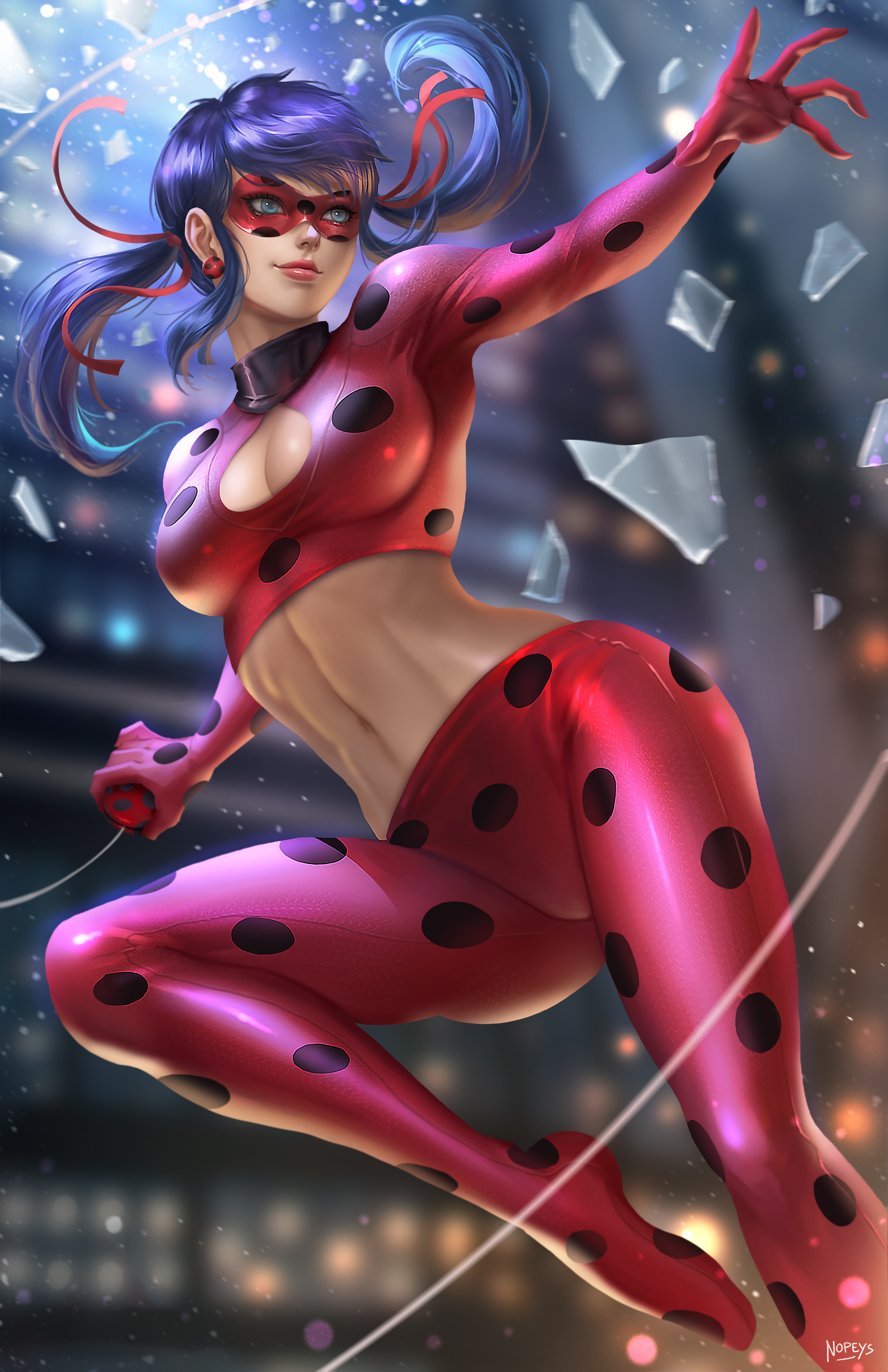Anime 3300x5100 illustration artwork digital art fan art drawing fantasy art fantasy girl women portrait display vertical belly belly button Nopeys Miraculous LadyBug Ladybug (Miraculous Ladybug)