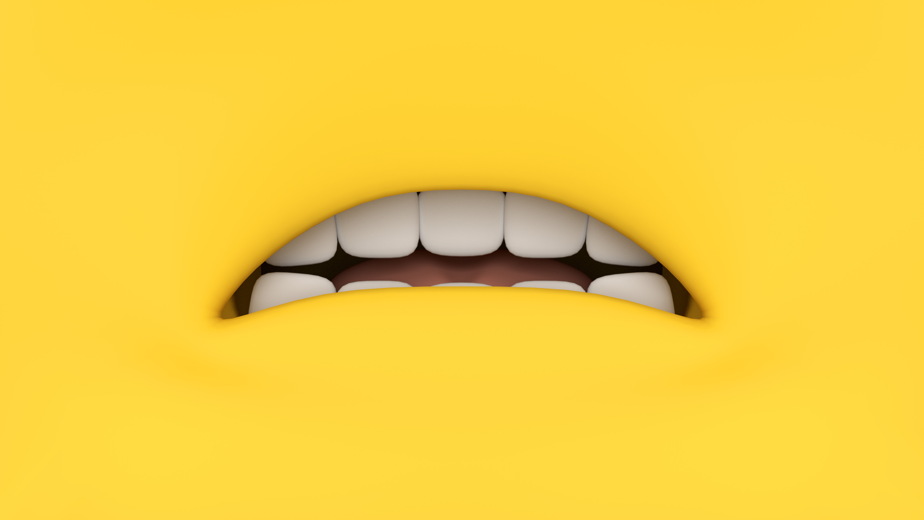 General 3840x2160 minions yellow mouth fan art Blender cartoon simple background digital art