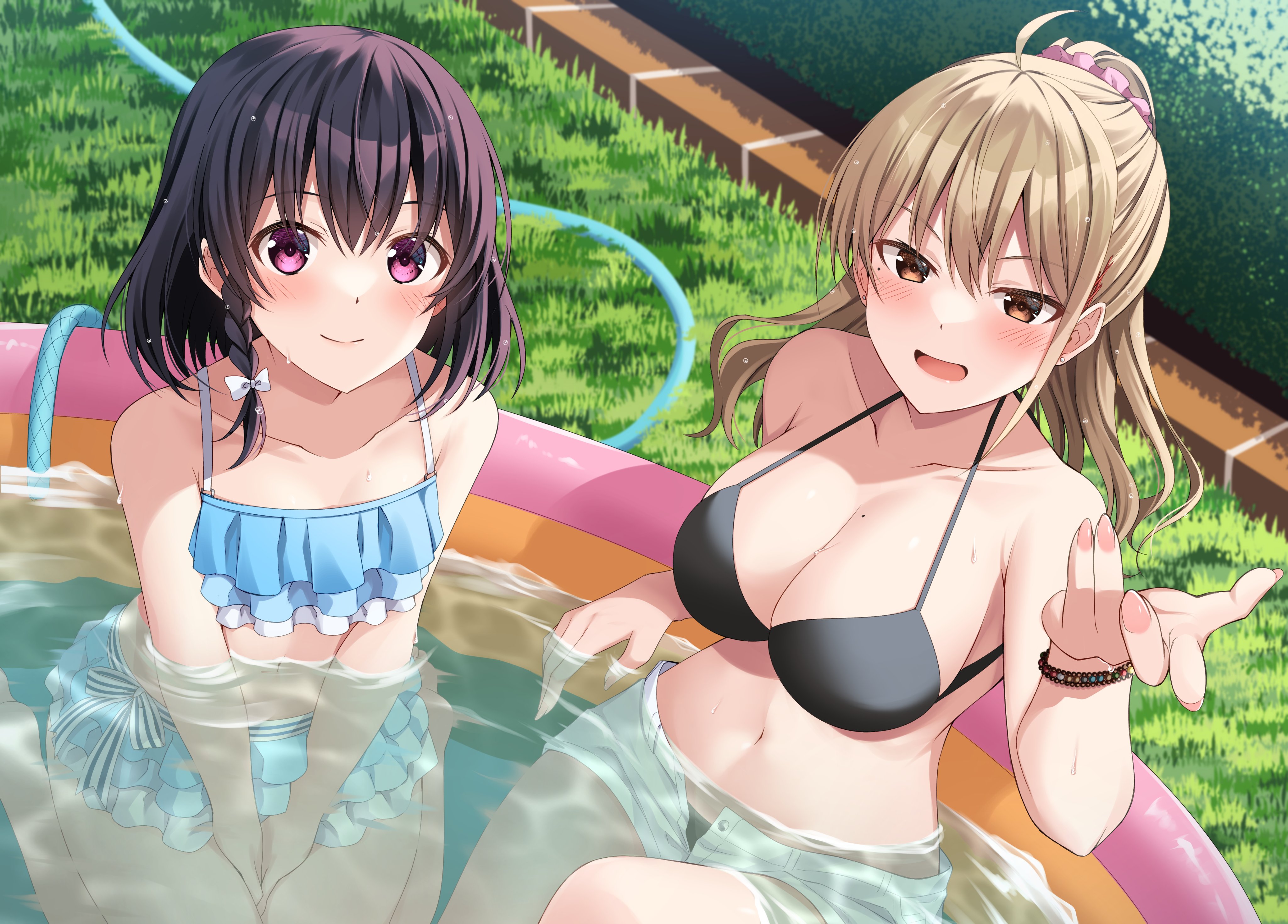 Anime 4096x2939 anime anime girls looking at viewer bikini big boobs small boobs in water artwork Komori Kuzuyu