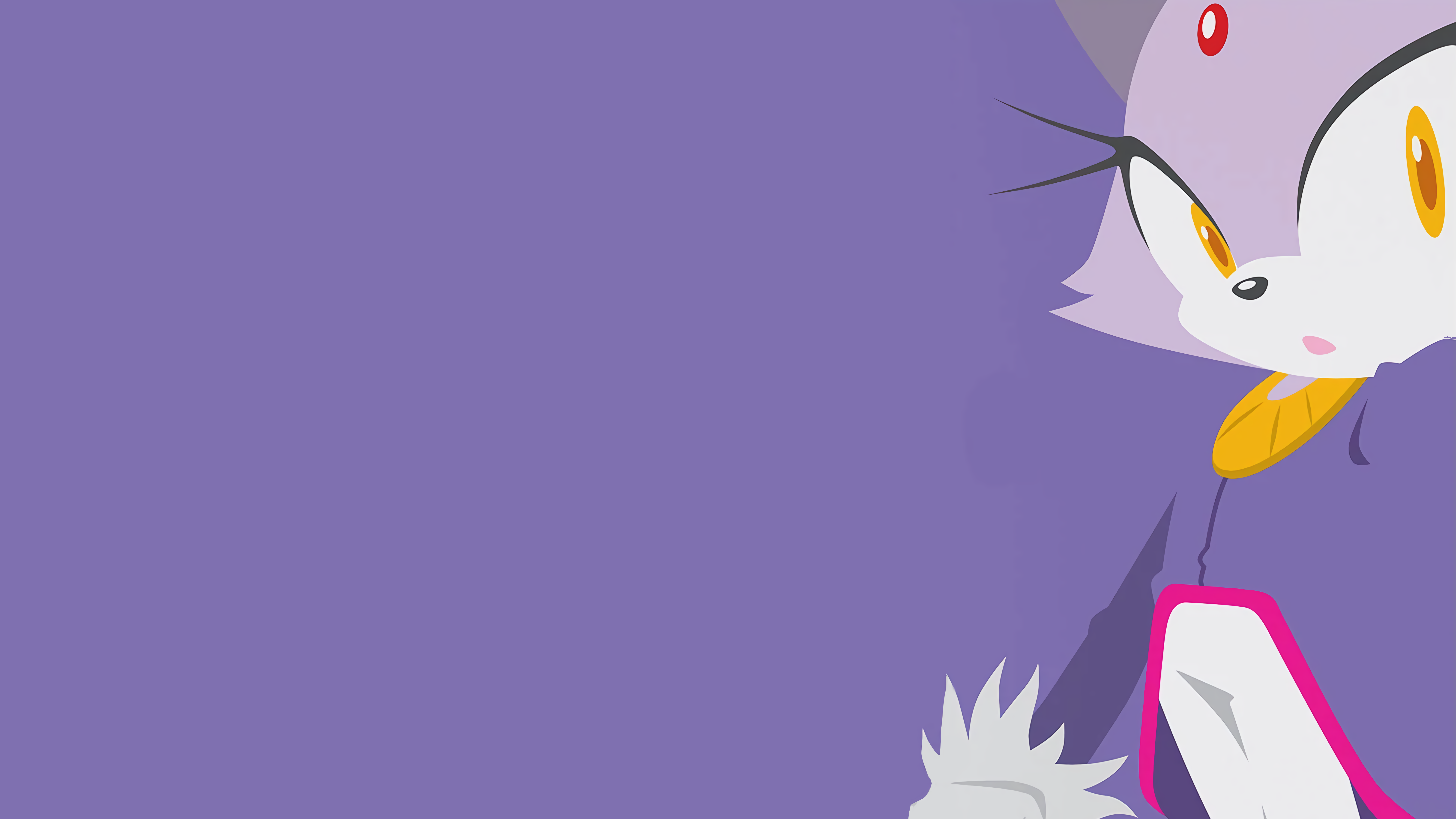 General 6310x3548 Sonic the Hedgehog Blaze the Cat artwork purple simple background purple background video games white pantyhose