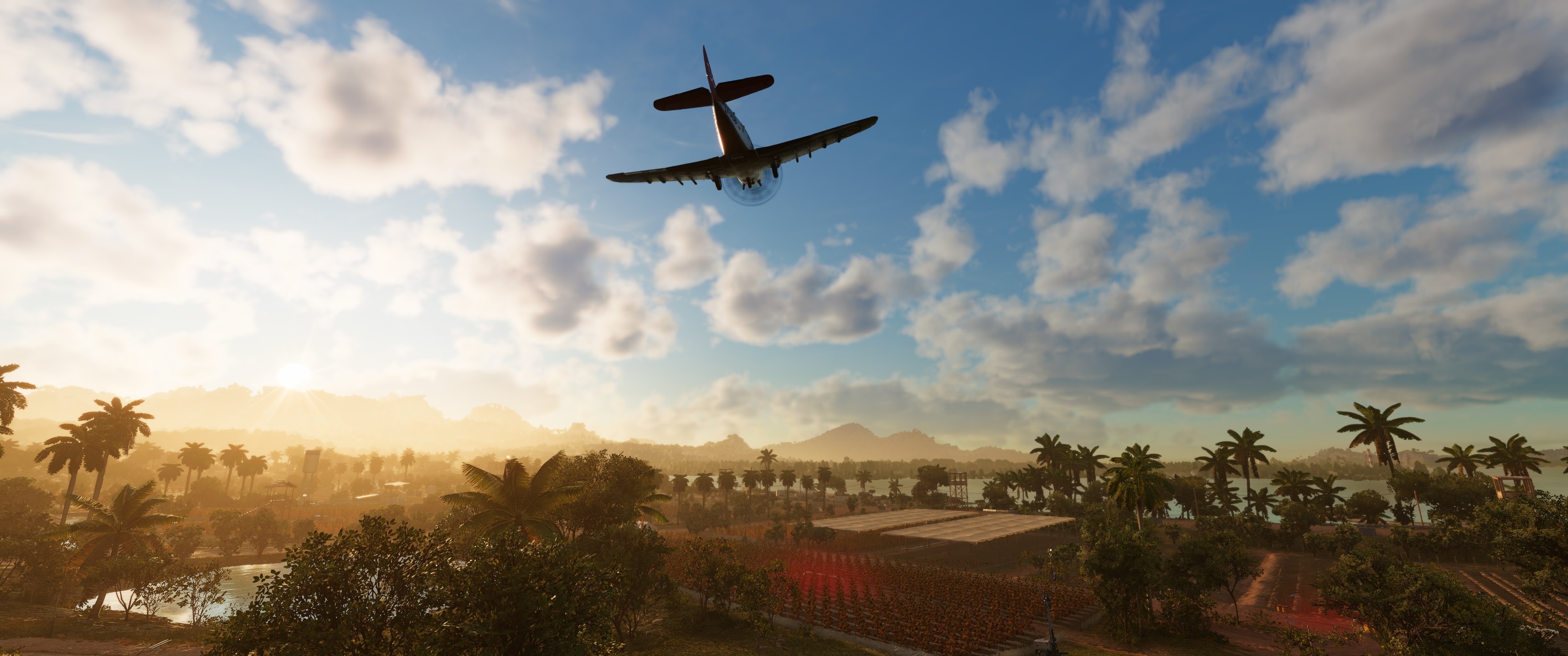 General 3440x1440 Farcry 6 video games airplane palm trees