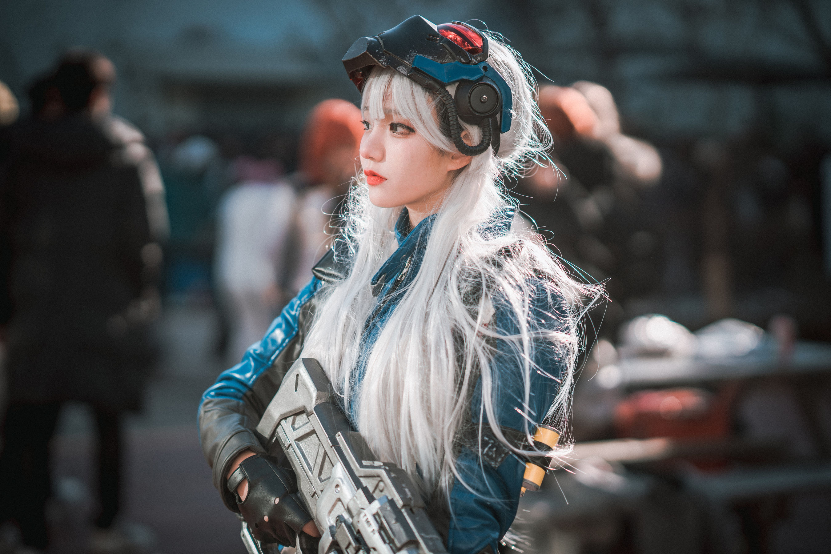 People 2700x1800 DJAWA women model Asian Korean silver hair Soldier: 76 (Overwatch) Overwatch cosplay urban Jenny Jeong genderswap