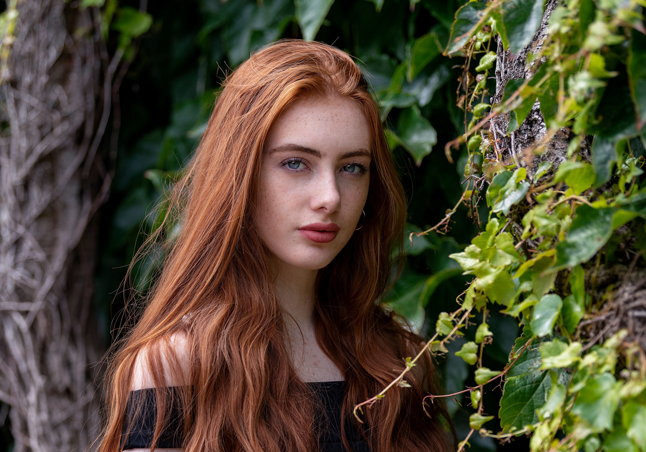 People 2560x1794 model women redhead closeup