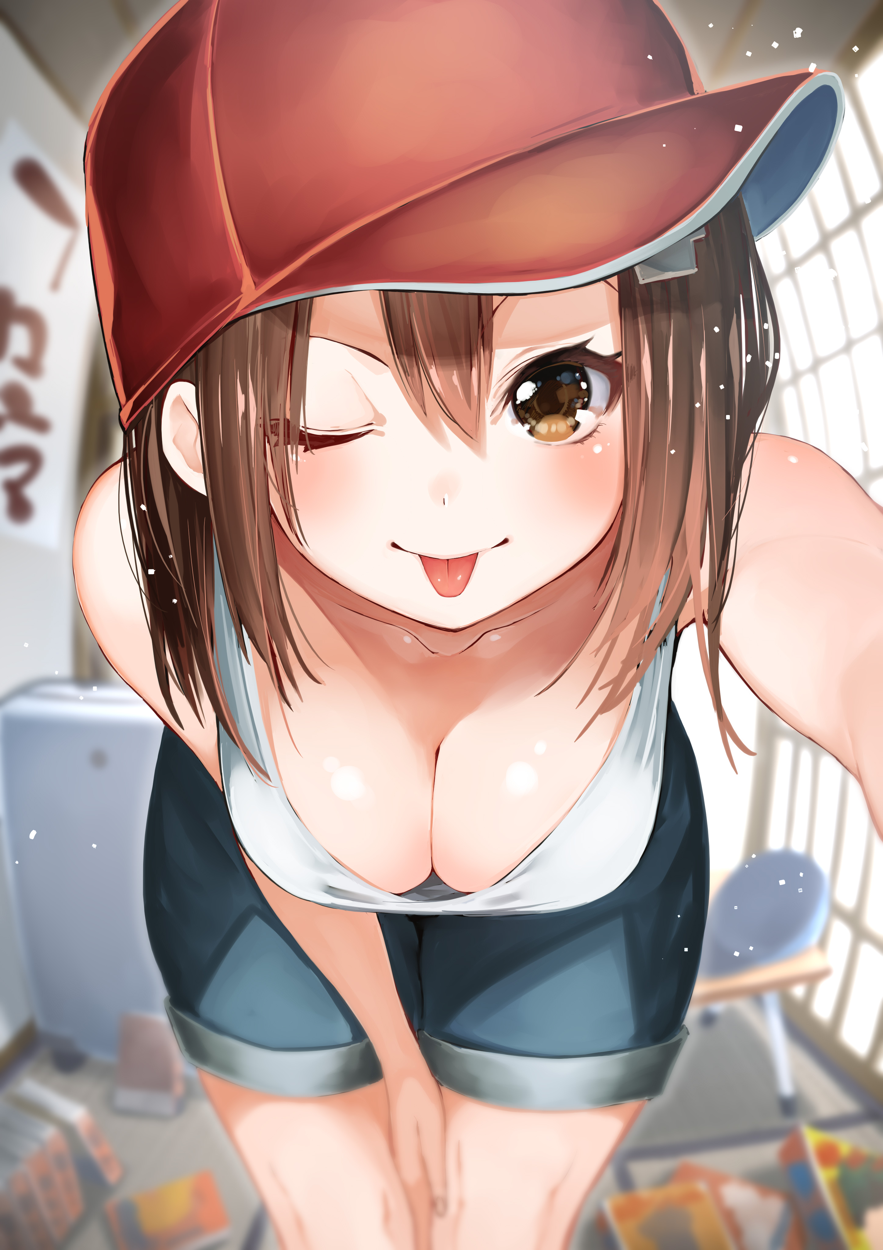 Anime 2894x4093 Kawakami Masaki cleavage big boobs anime anime girls bent over