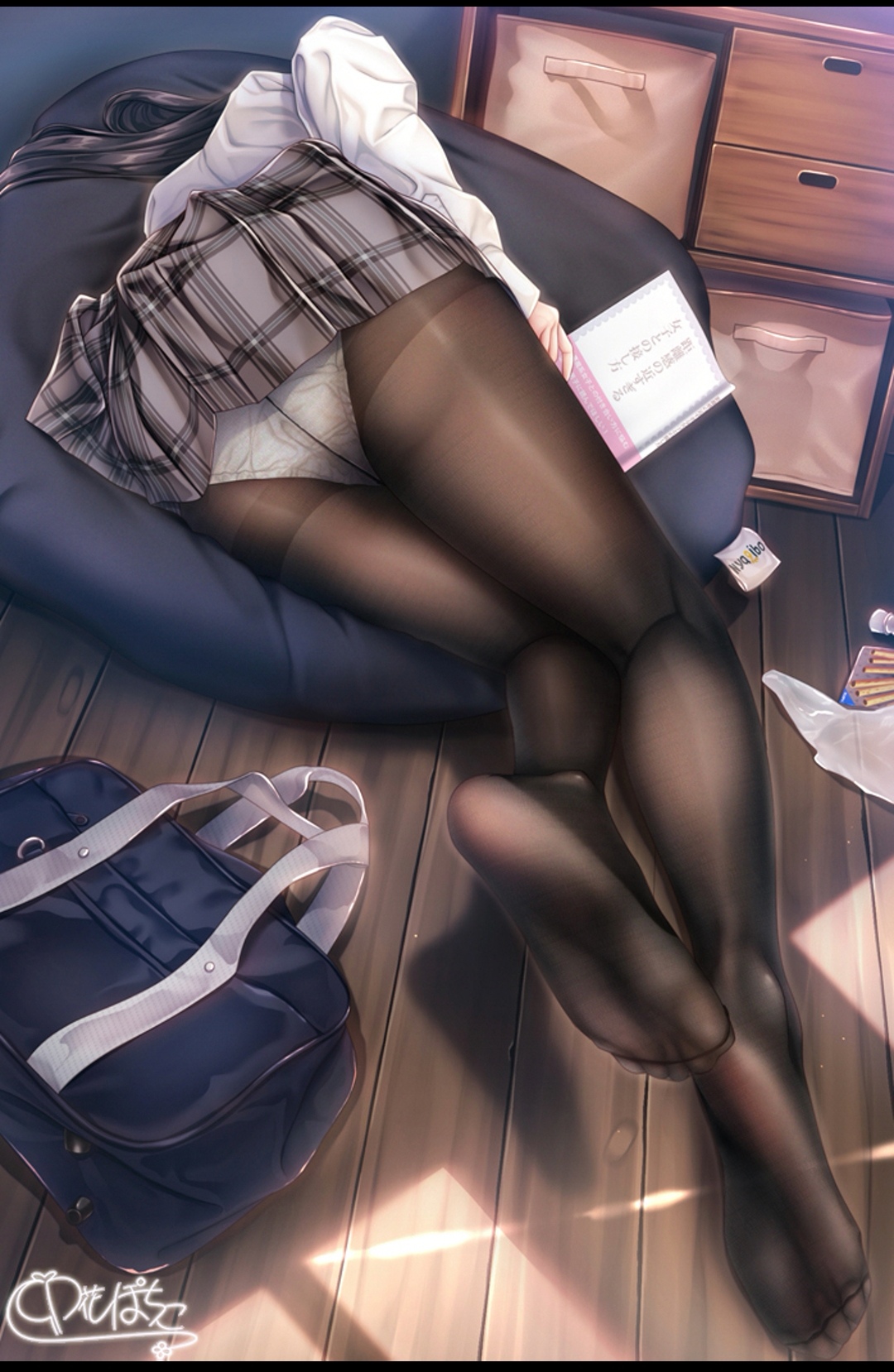 Anime 1080x1658 anime girls pantyhose underwear panties upskirt ass Unohana Pochiko
