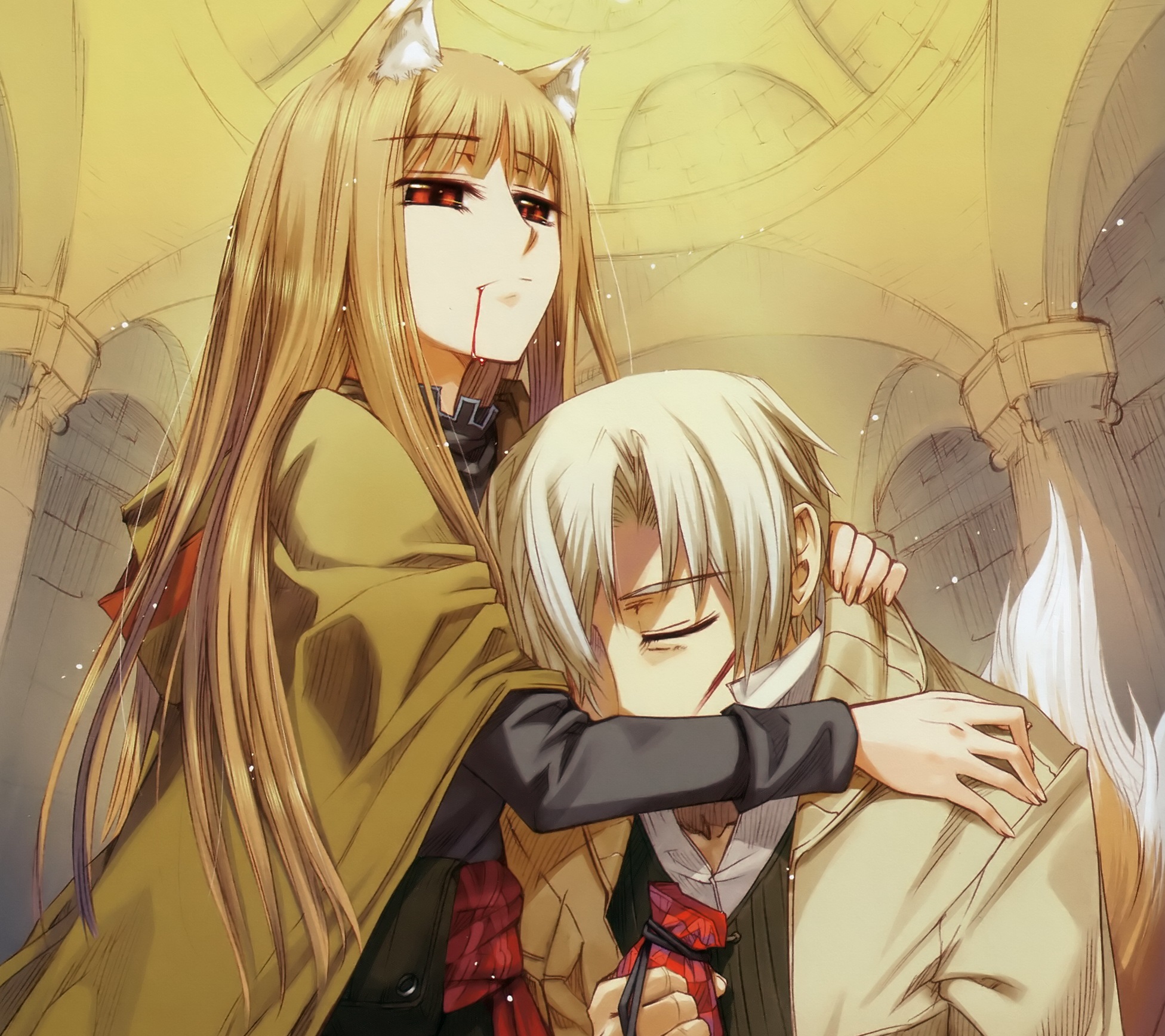 Anime 1952x1736 Spice and Wolf Holo (Spice and Wolf) Lawrence Kraft