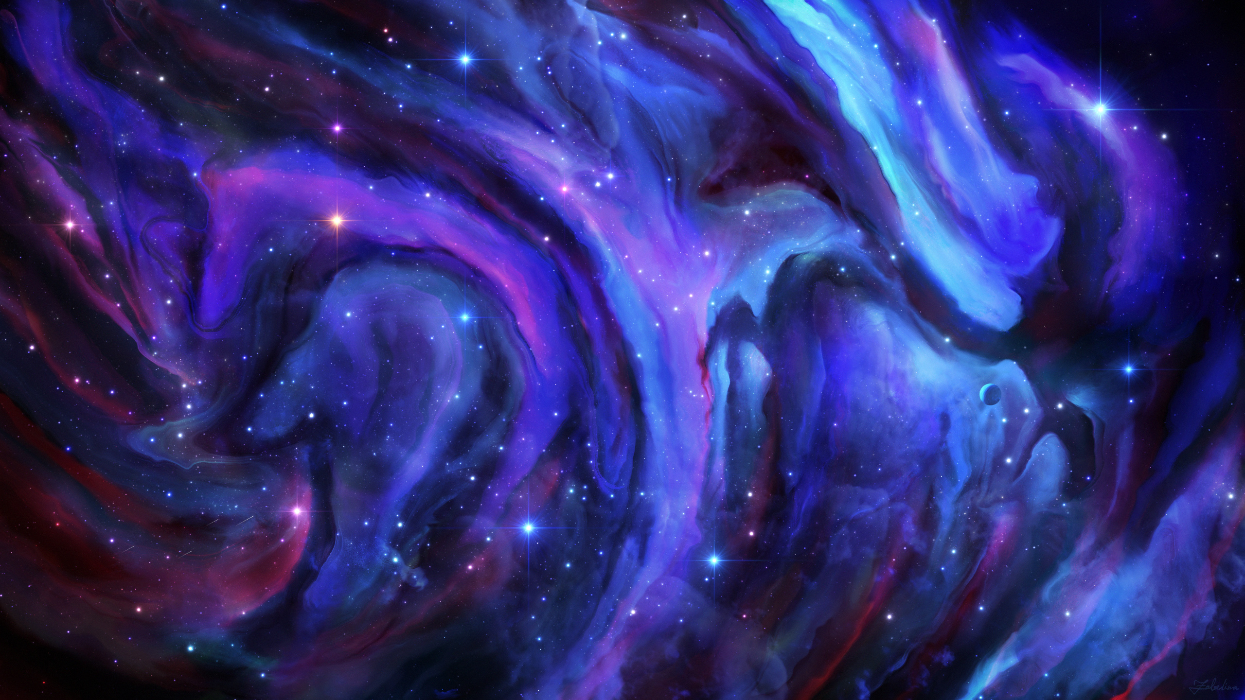 General 2560x1440 ERA-7 digital art artwork illustration space art space galaxy stars blue purple