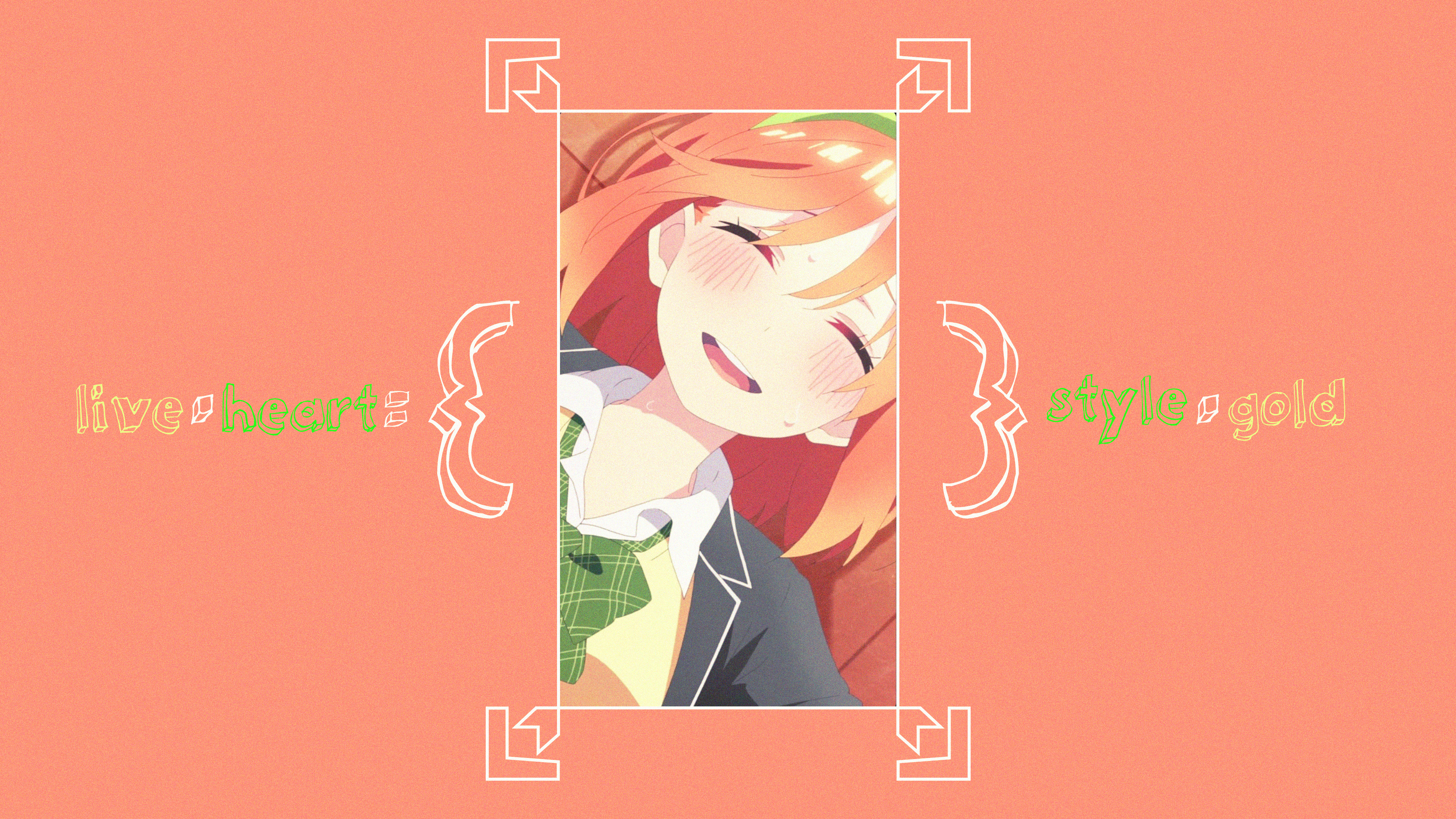 Anime 3840x2160 programming CSS picture-in-picture Nakano Yotsuba 5-toubun no Hanayome anime girls anime orange background