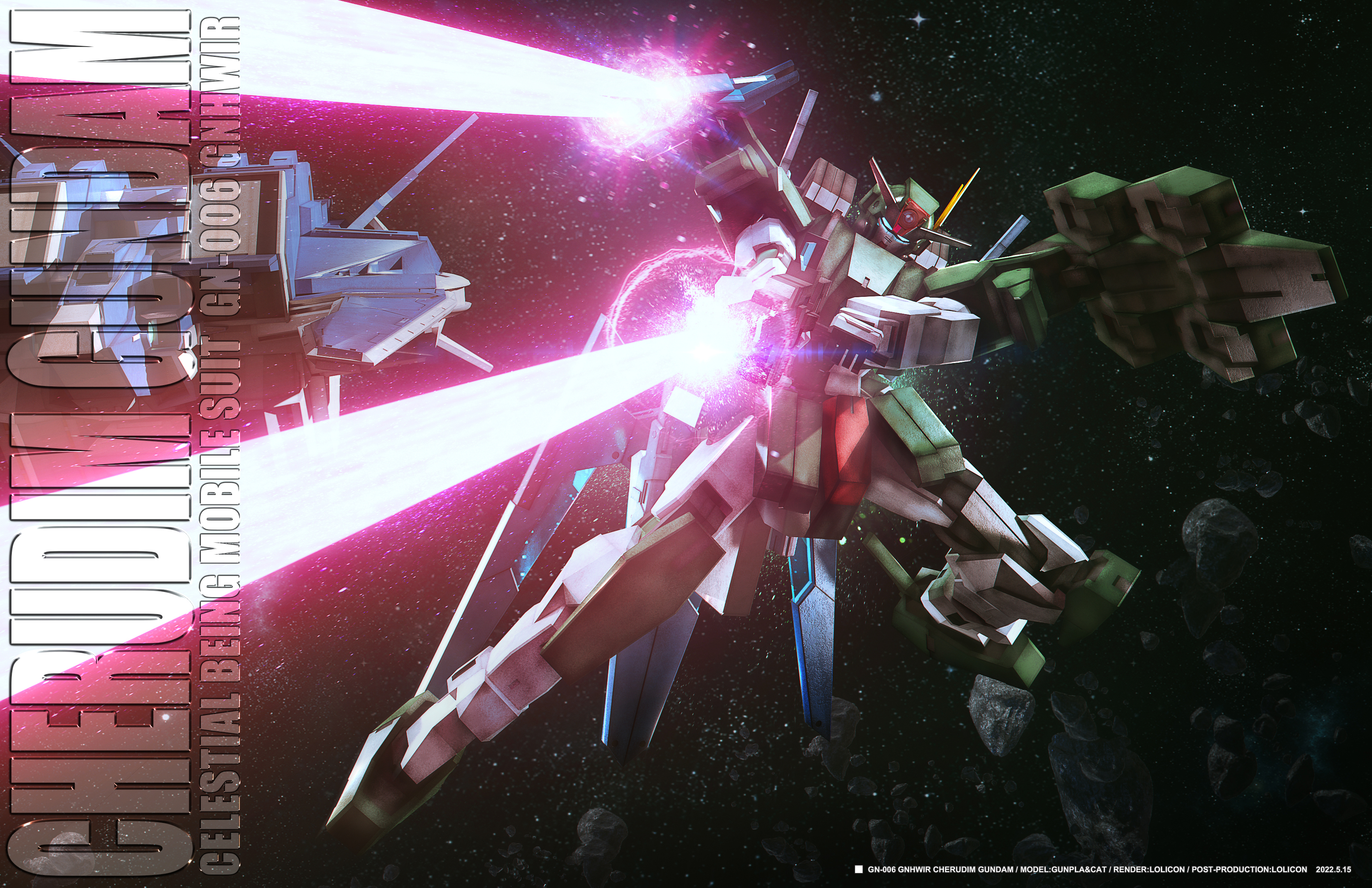 Anime 3477x2250 Cherudim Gundam anime mechs Gundam Mobile Suit Gundam 00 Super Robot Taisen artwork digital art fan art