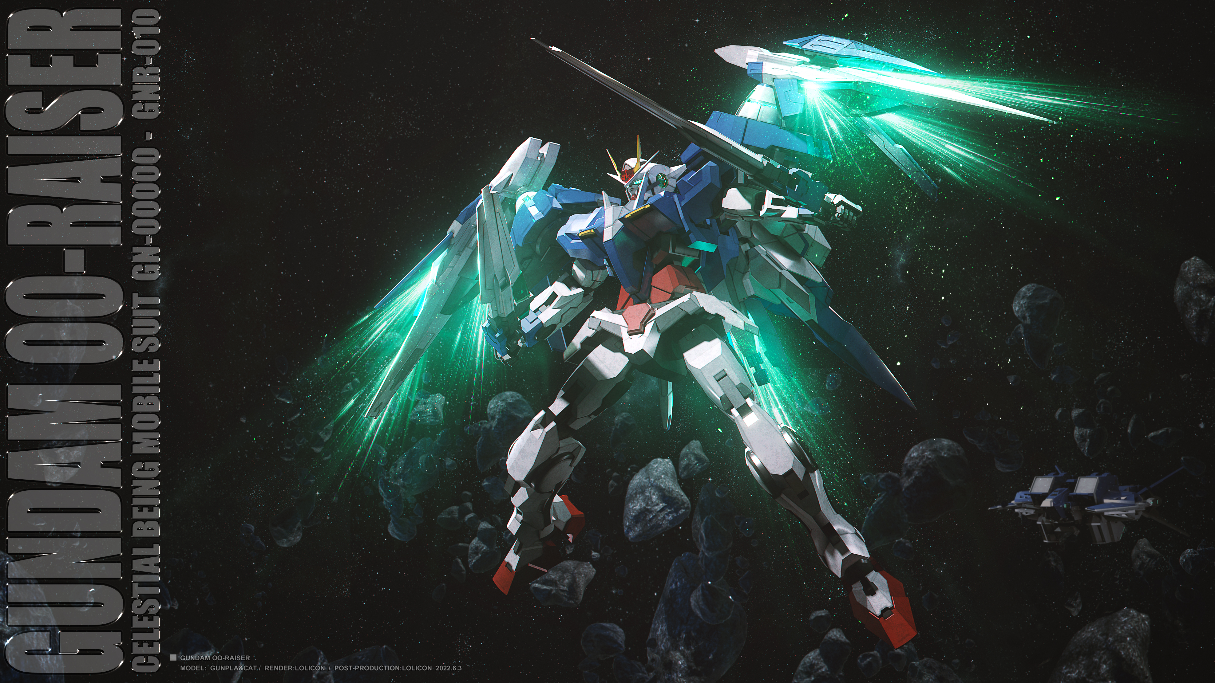 Anime 3952x2223 anime mechs Super Robot Taisen Gundam artwork digital art fan art 00 Raiser Mobile Suit Gundam 00