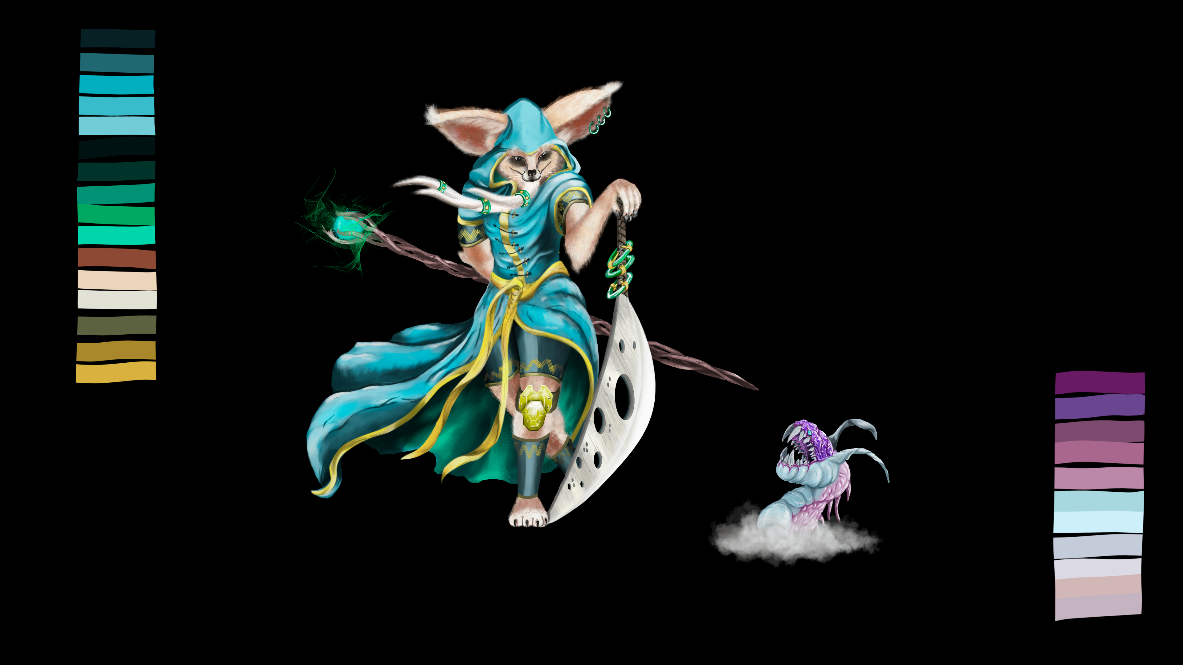 General 3840x2160 character design  humanoid fantasy warrior swordsman desert Anthro World of Warcraft