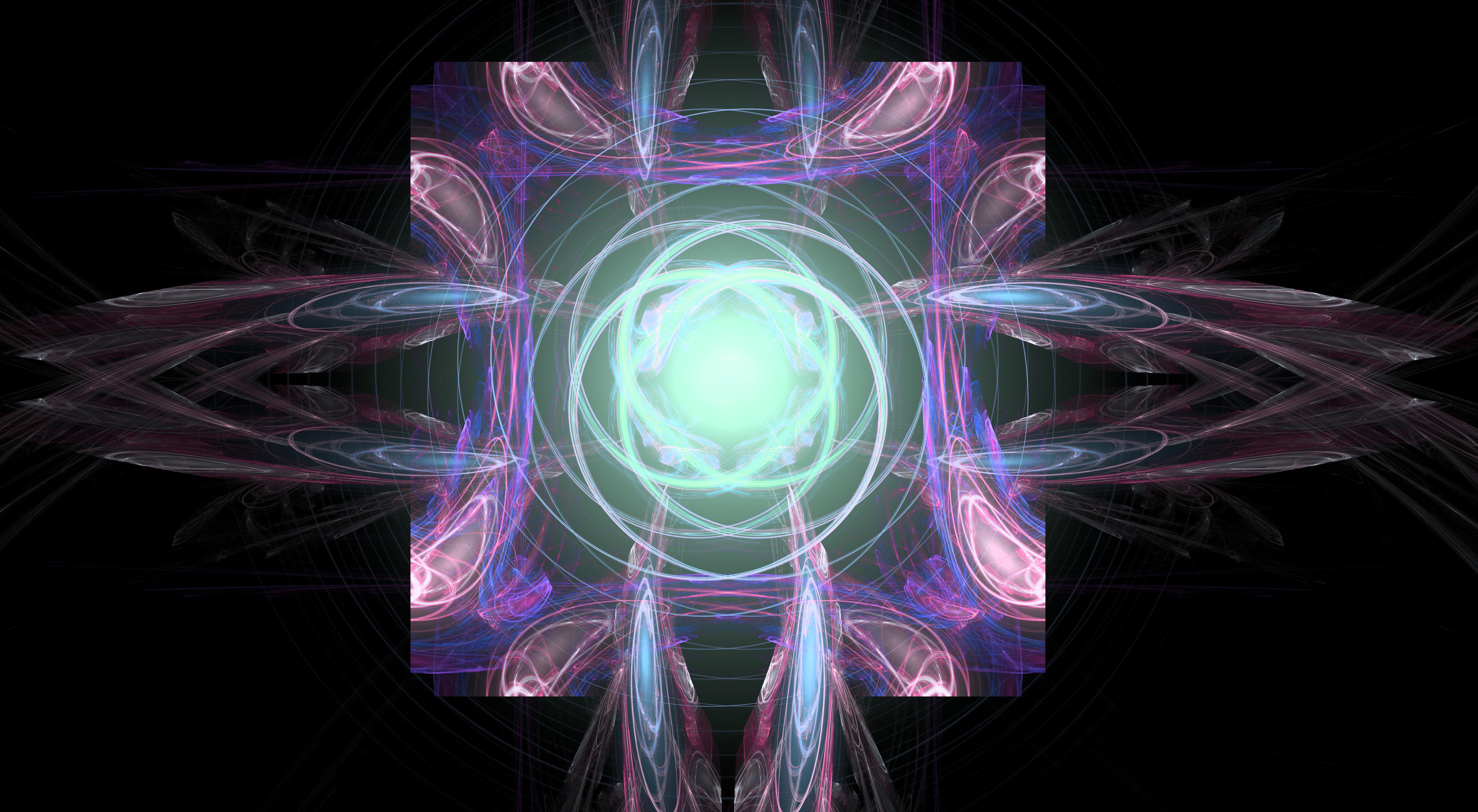 General 7860x4320 fractal fractal flame fractal flowers symmetry abstract pattern bright dark wide screen