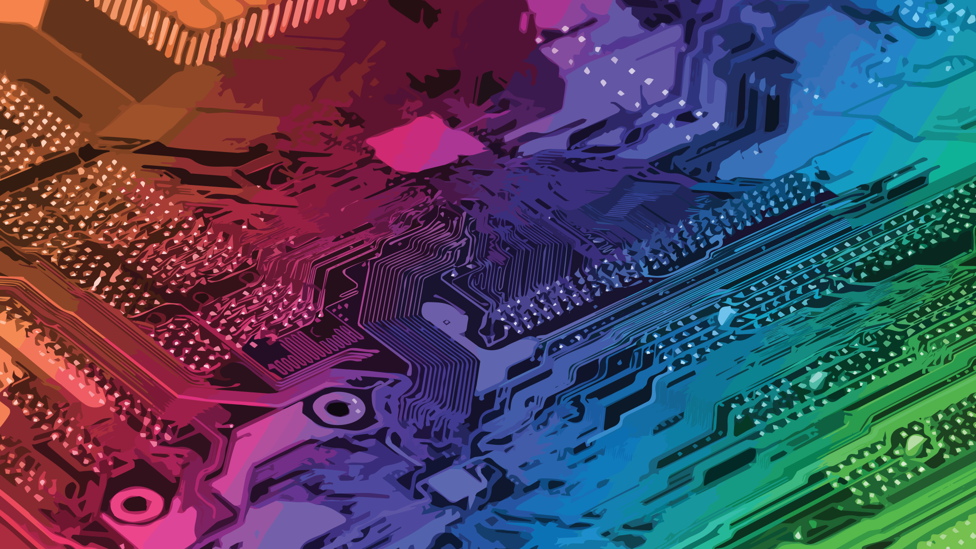 General 1920x1080 artwork technology computer chips motherboards colorful hardware