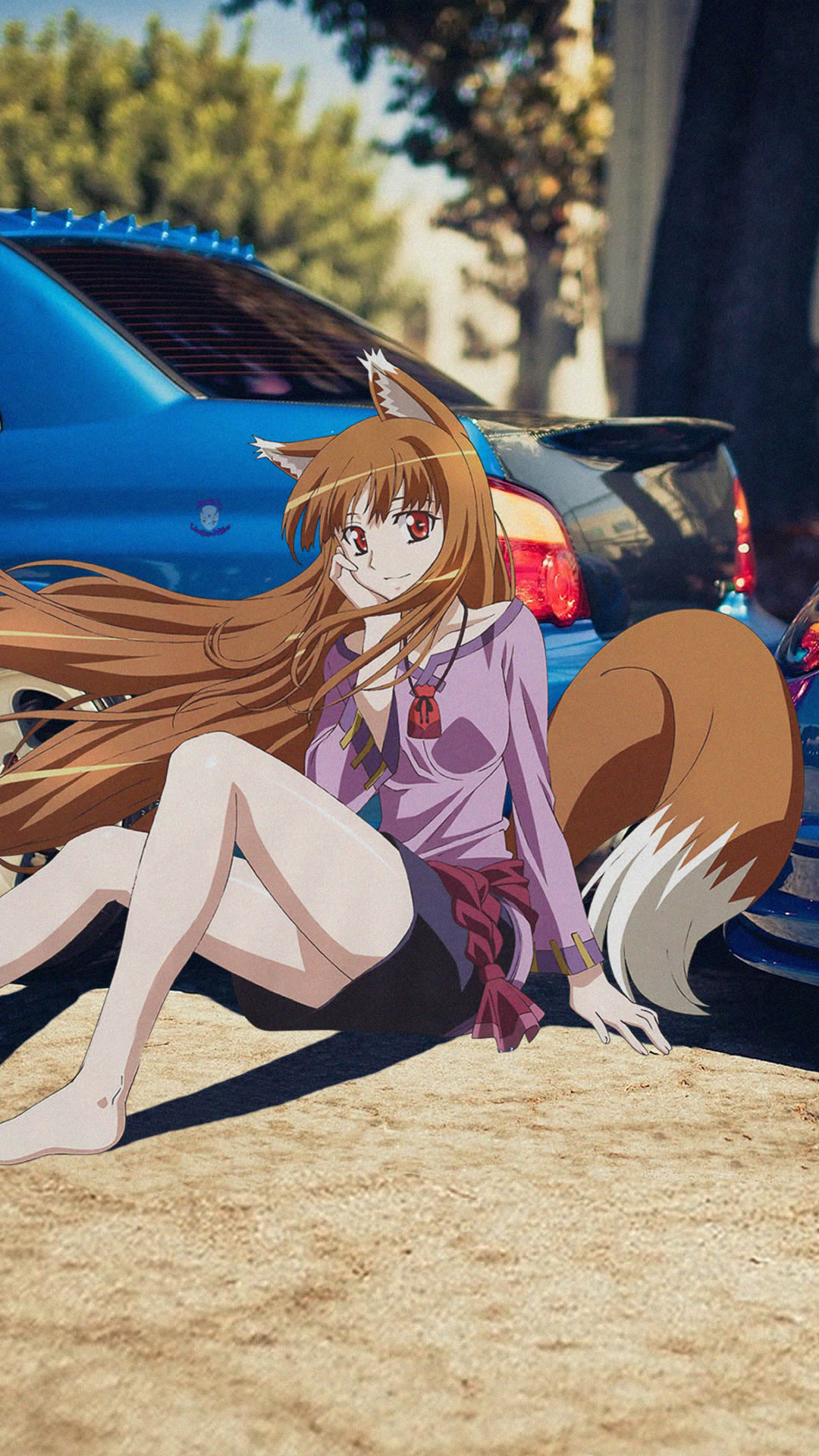 Anime 1080x1920 Subaru jdmxanime Japanese cars Holo (Spice and Wolf) anime girls wolf girls