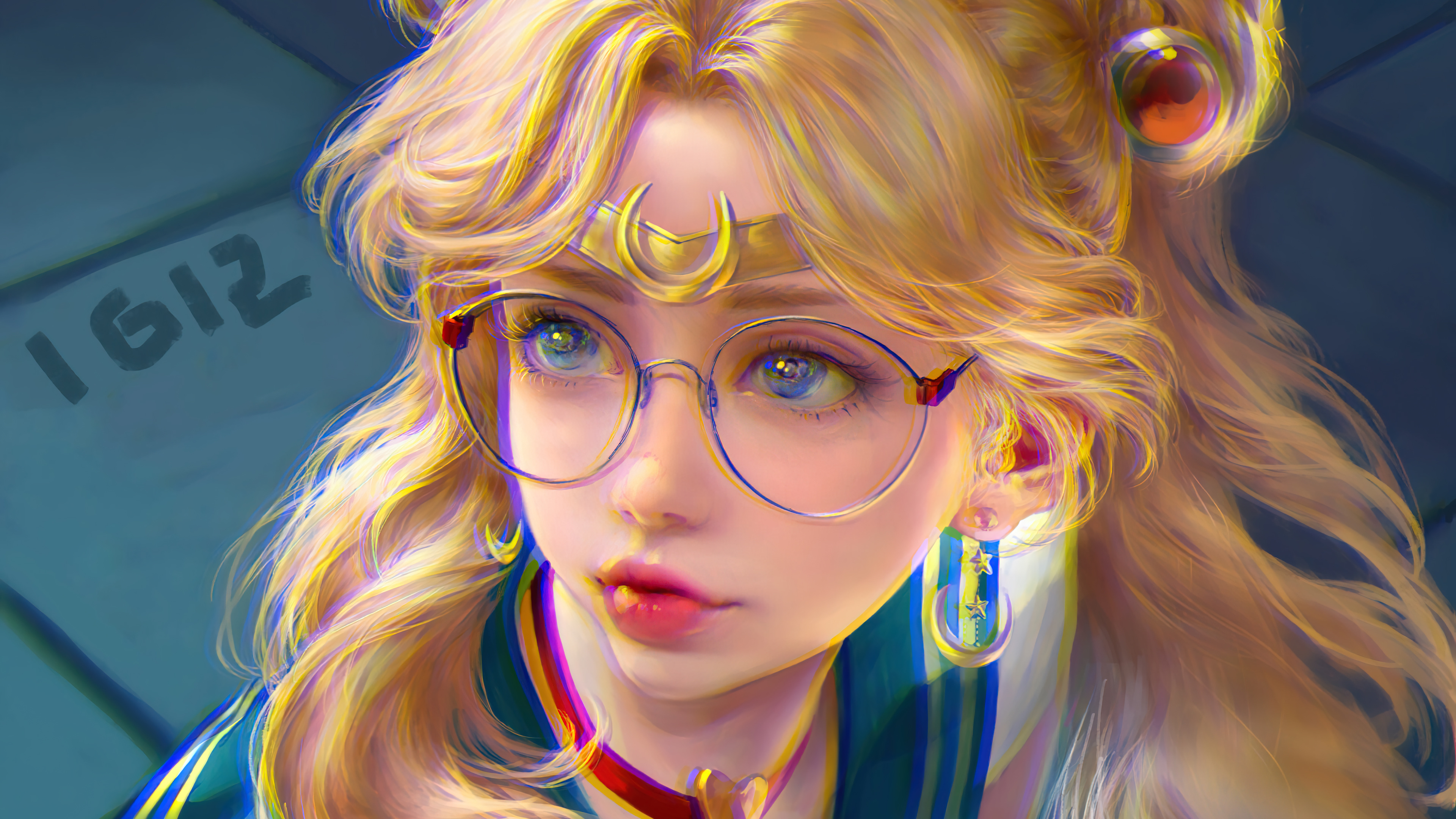 Anime 3840x2160 Sailor Moon digital art blonde anime anime girls glasses