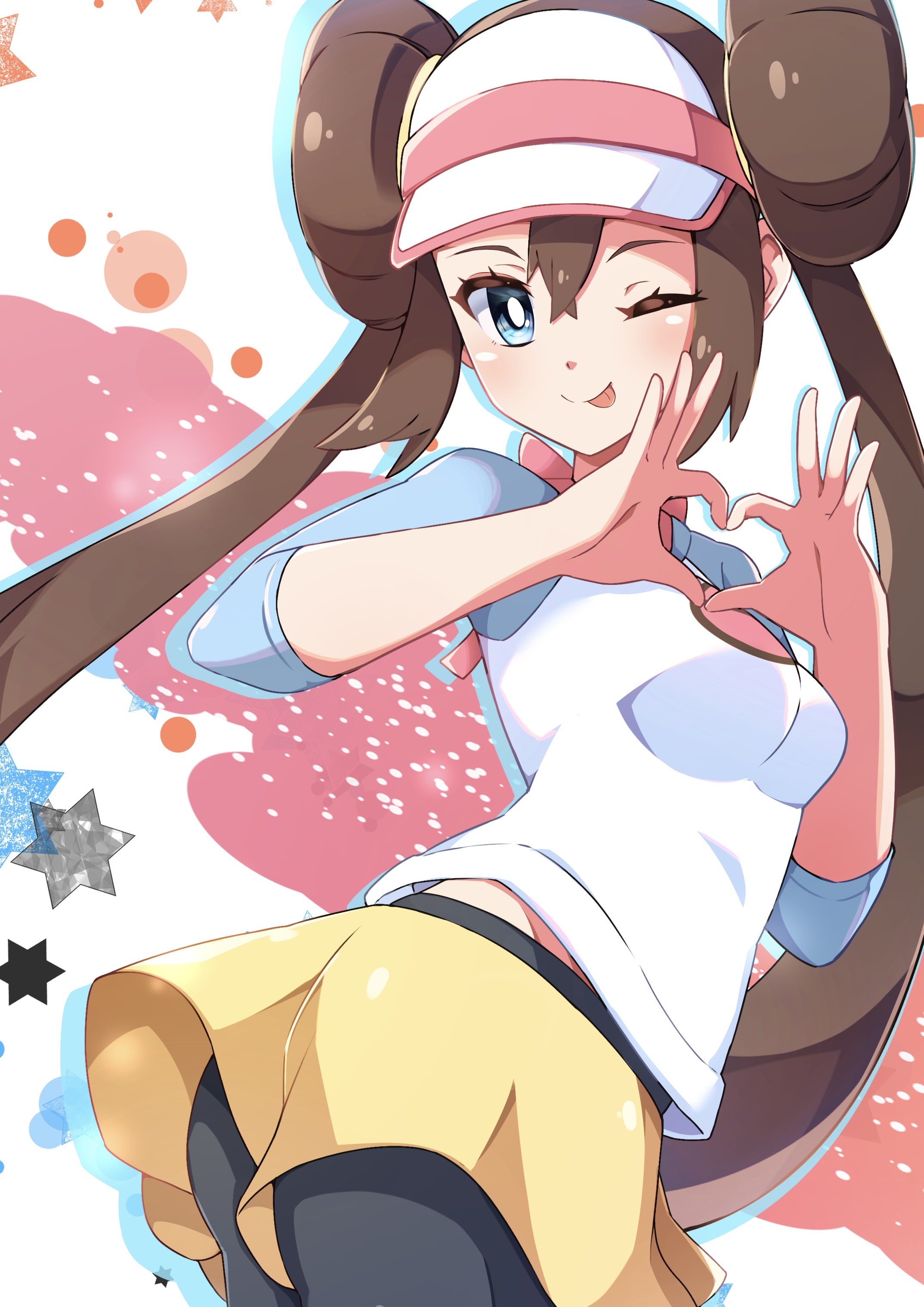 Anime 2146x3035 anime anime girls Pokémon Rosa (Pokémon) long hair twintails brunette solo artwork digital art fan art hat