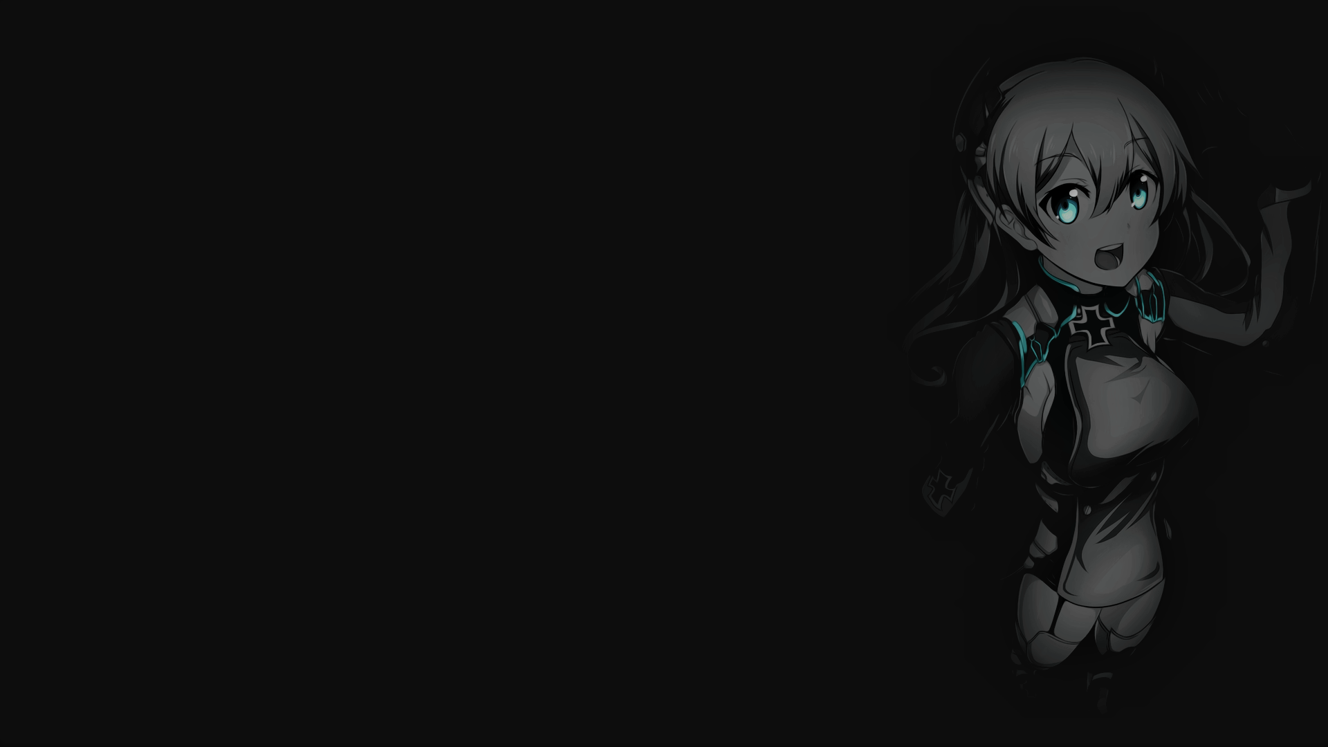 Anime 1920x1080 simple background selective coloring black background dark background anime girls Prinz Eugen (KanColle)