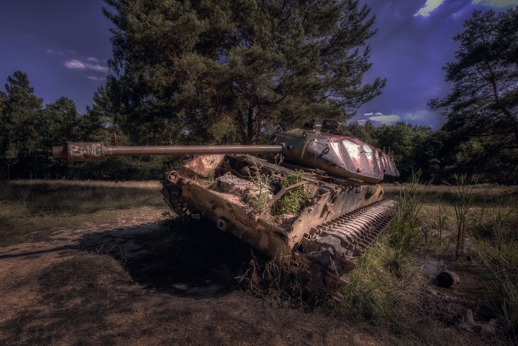 General 2048x1366 outdoors wreck tank military vehicle M41 Walker Bulldog overgrown