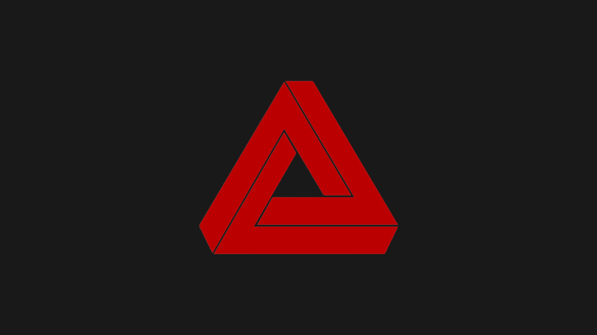 General 1920x1080 Penrose triangle black background minimalism simple background red black