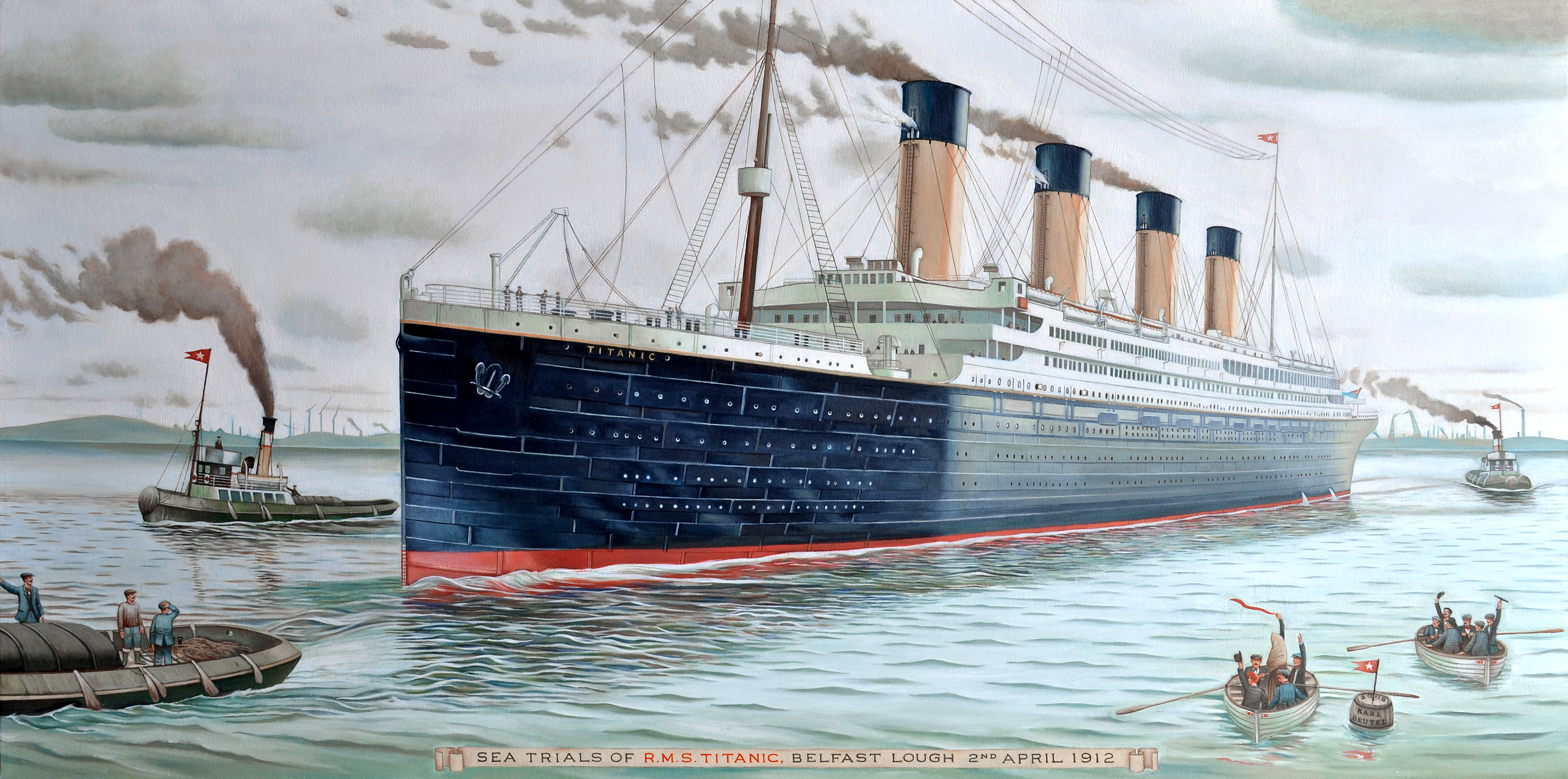 General 4436x2204 artwork ship vehicle Titanic