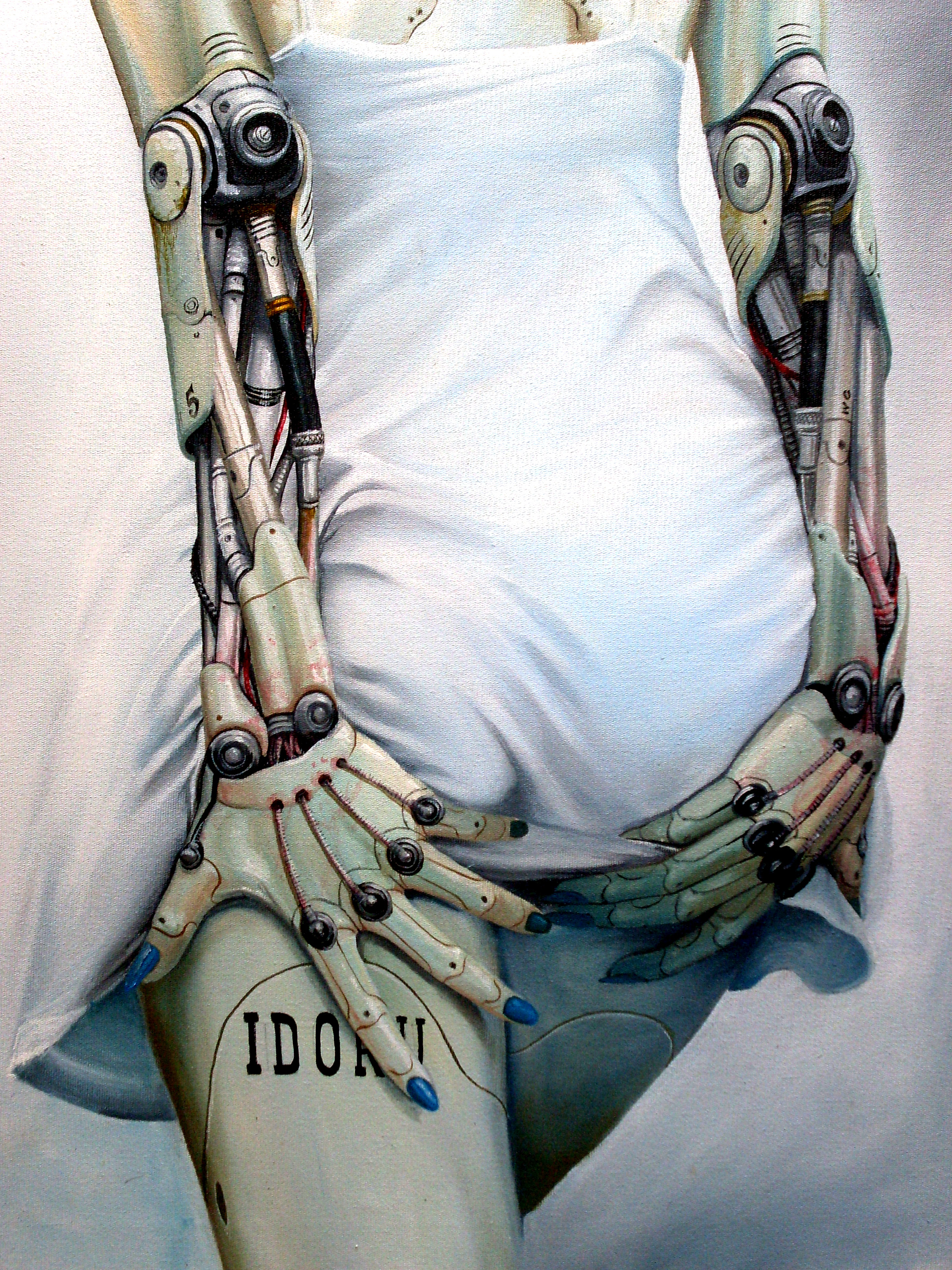 General 1944x2592 cyberpunk dress watercolor Idol Augmentation women machine digital art science fiction science fiction women futuristic painted nails artwork