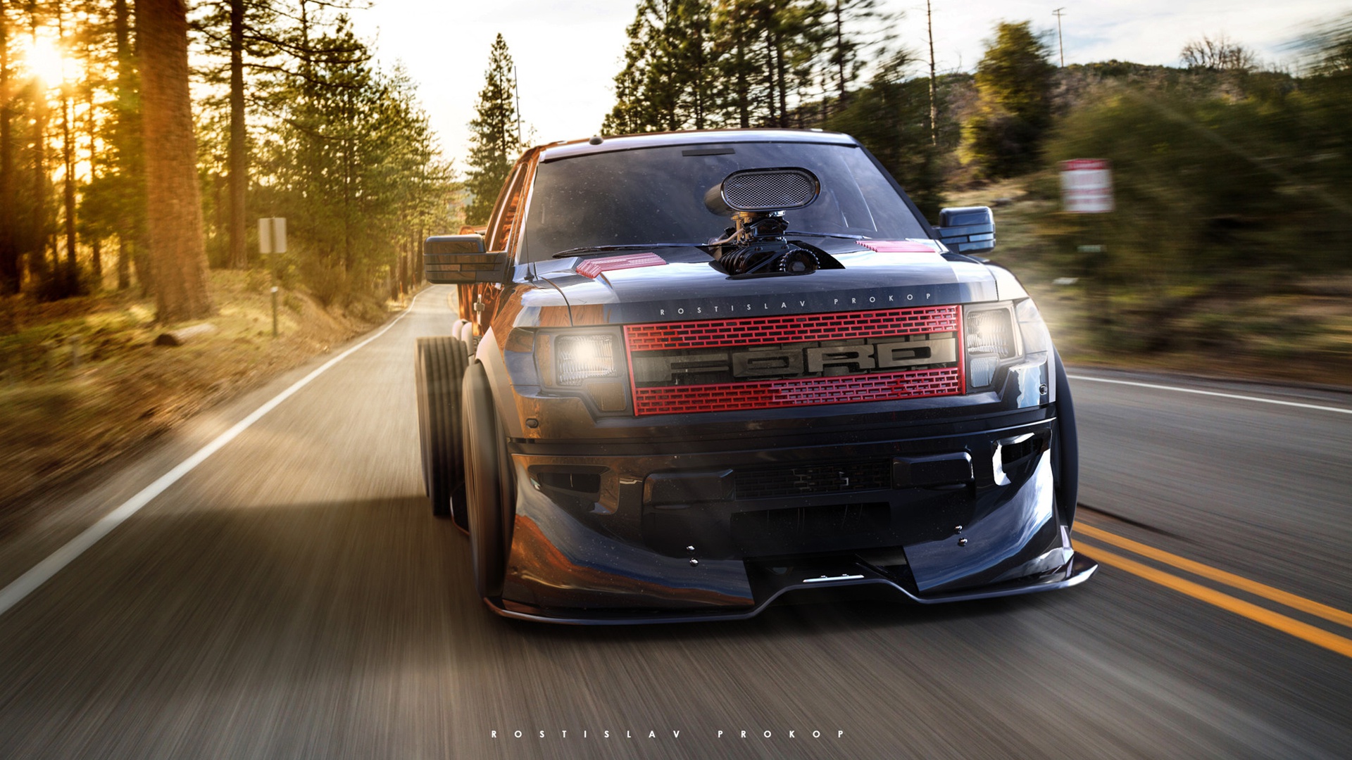 General 1920x1080 vehicle car road Ford Raptor Ford supercharger pickup trucks American cars