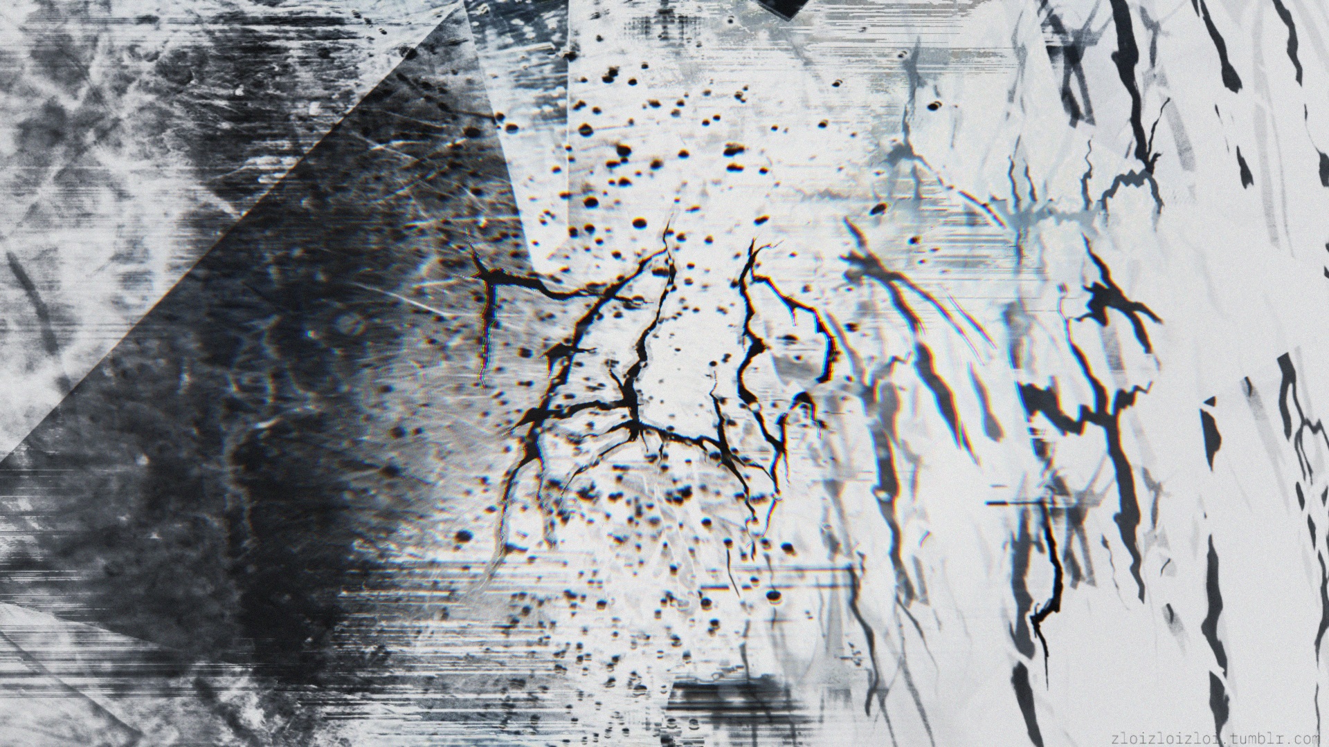 General 1920x1080 glitch art abstract shapes gray