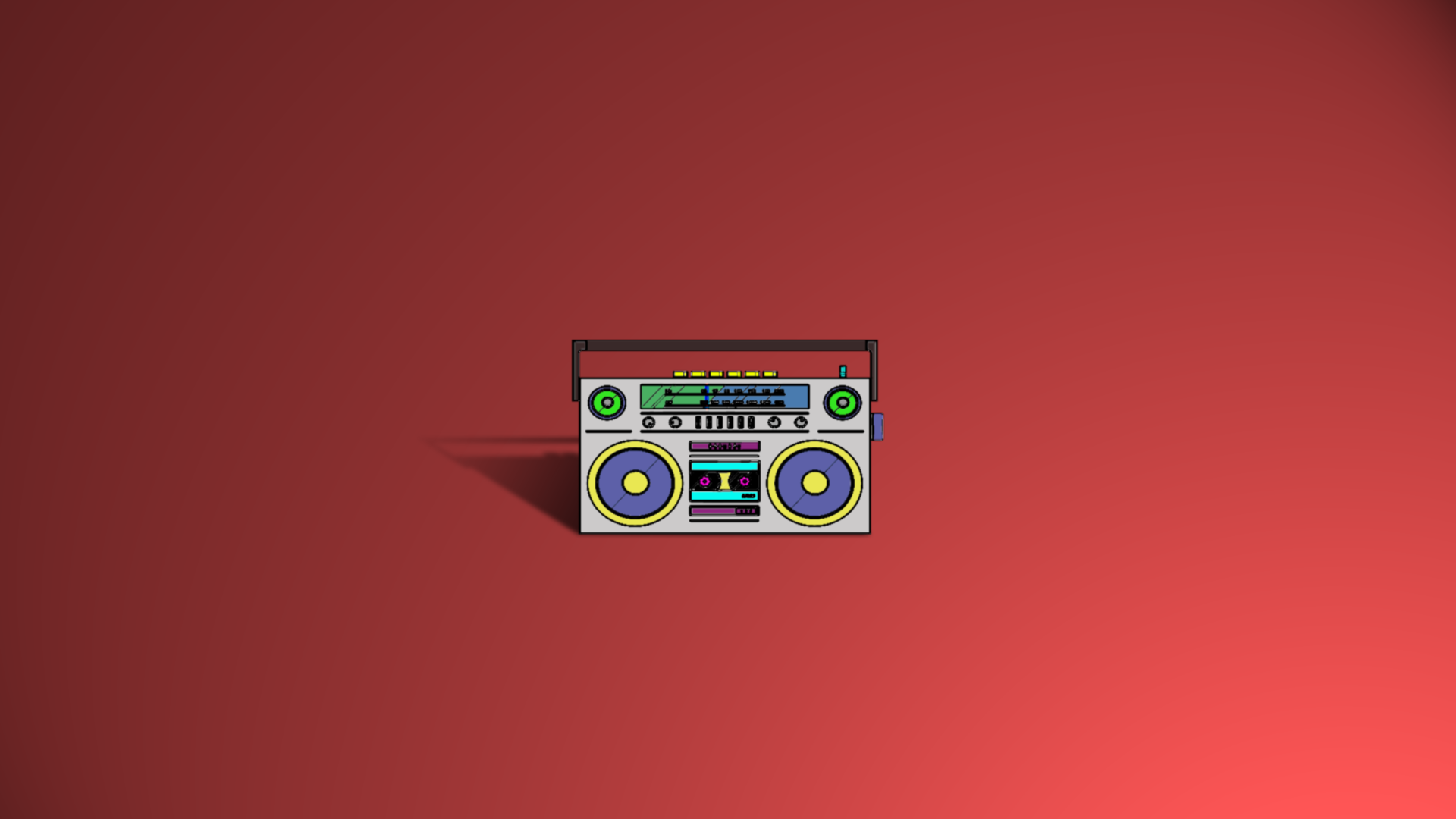 General 1920x1080 boombox music colorful stereos red background