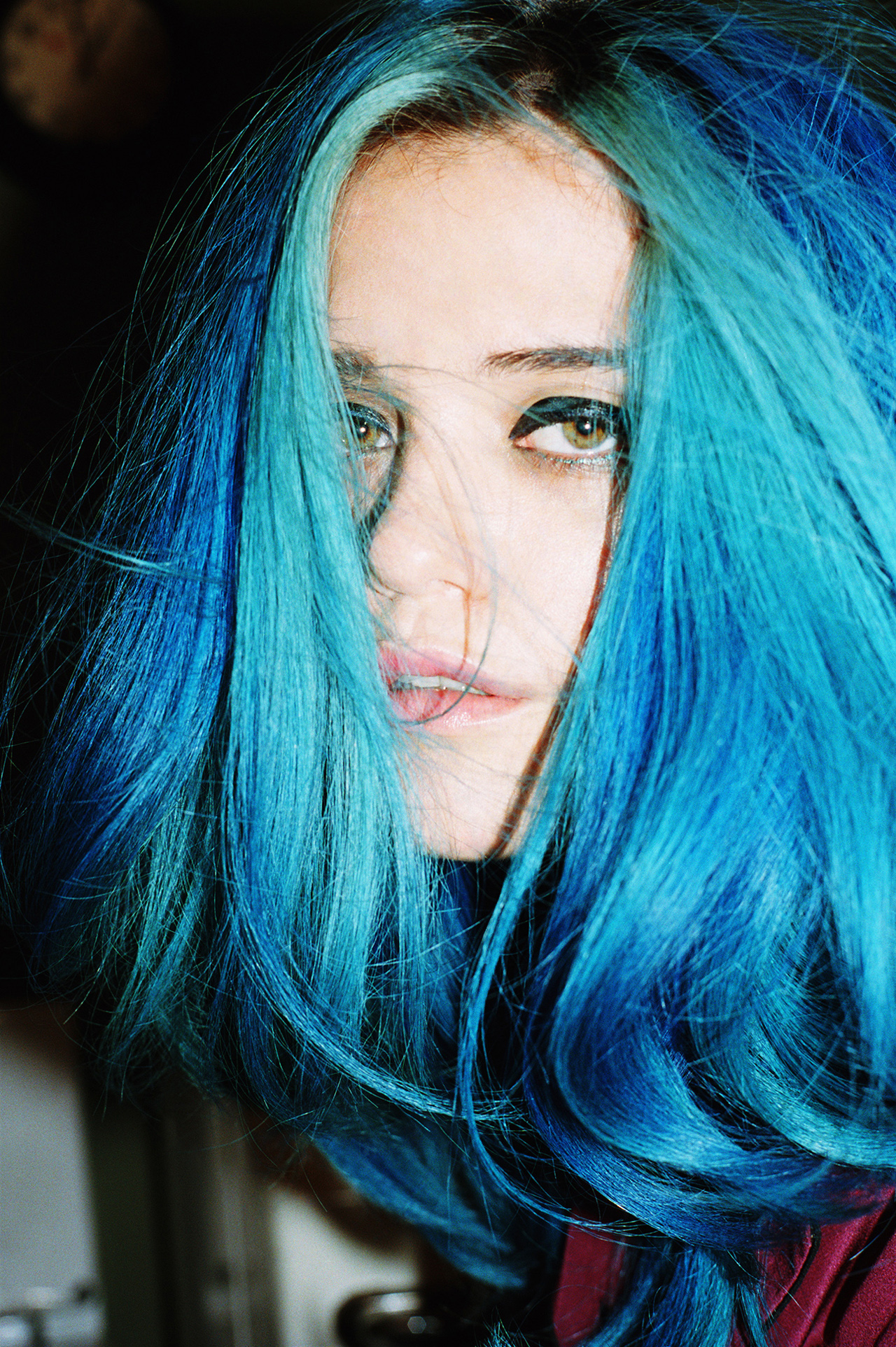 People 1280x1924 Sky Ferreira women singer actress blue hair face portrait display