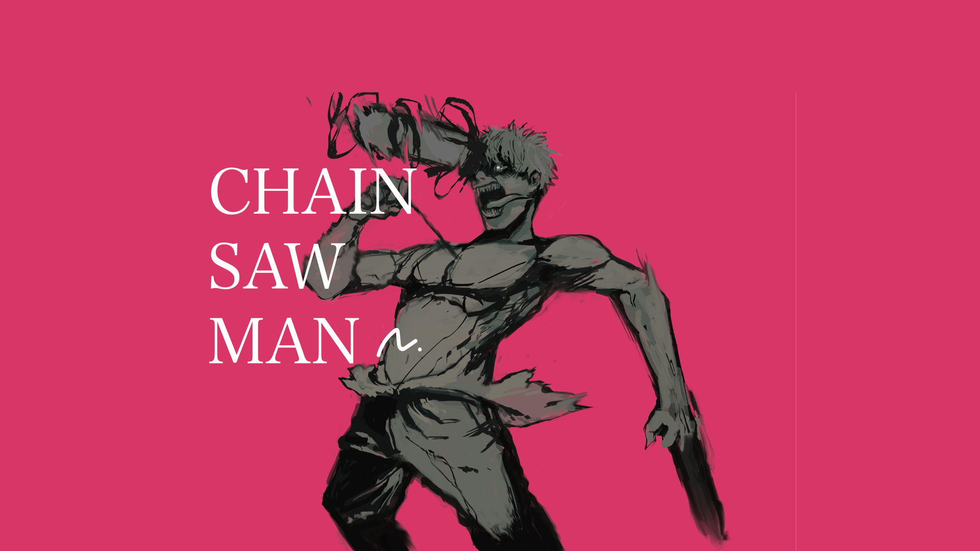 Anime 1920x1080 Chainsaw Man Denji (Chainsaw Man) devil manga artwork pink background tongue out