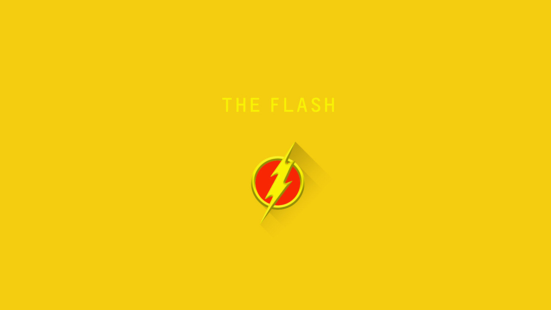 一般 1920x1080 极简主义 DC Comics 标志 The Flash simple background 黄色背景