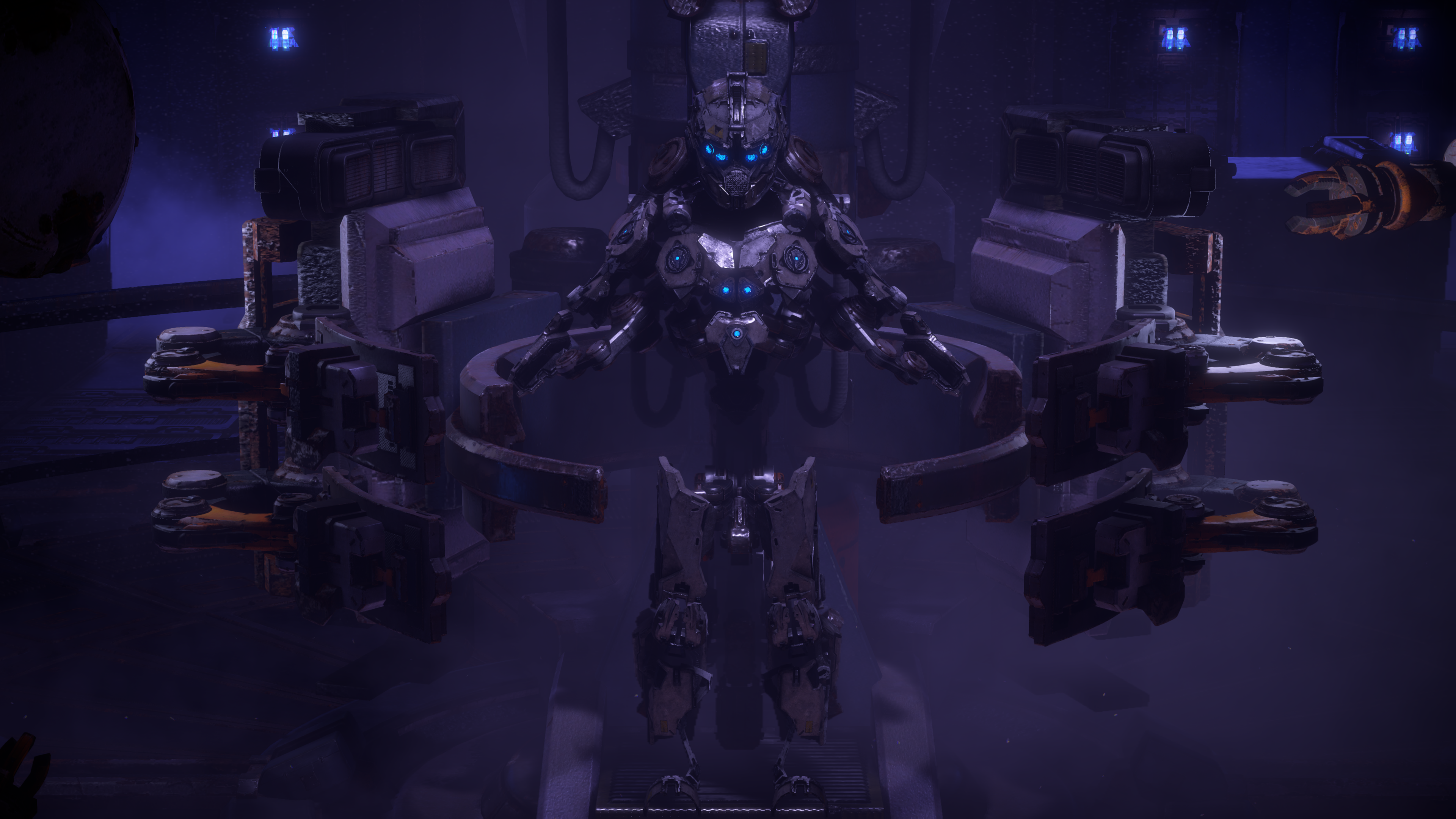 General 3840x2160 Horizon: Zero Dawn exosuit Exoskeleton cave vault bunker frontal view video games 4K