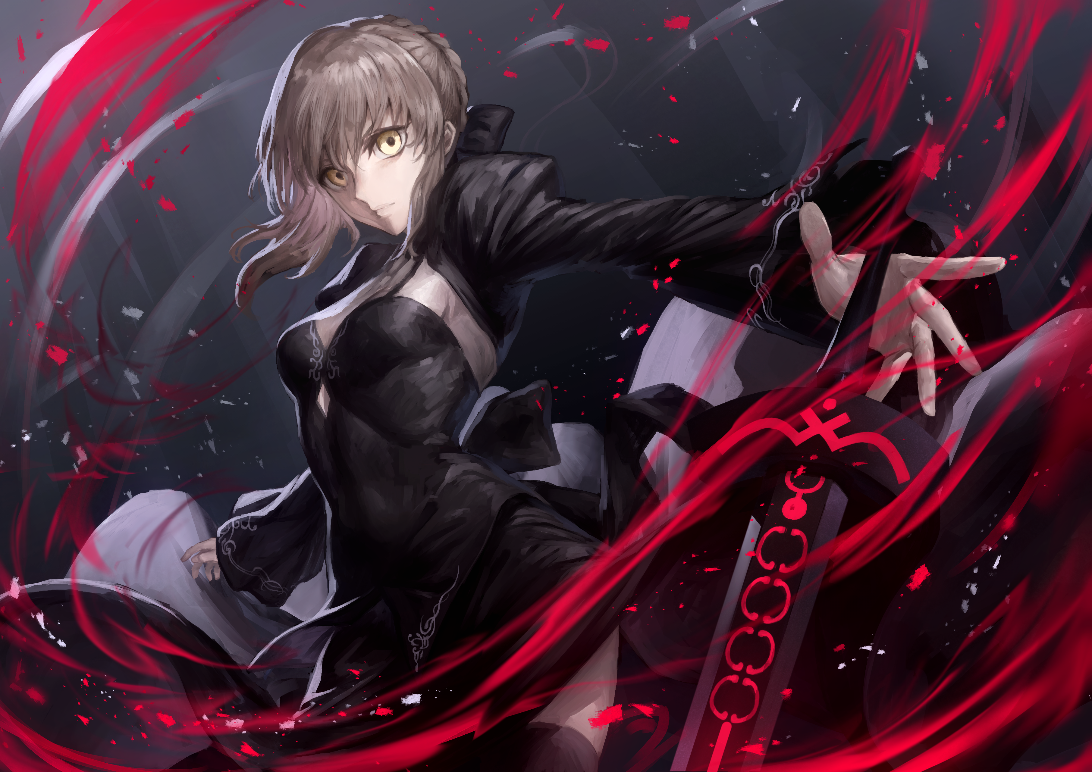 Anime 3624x2563 anime girls anime Fate/Grand Order Saber Alter peperon Fate/Stay Night fate/stay night: heaven's feel Fate series black dress red